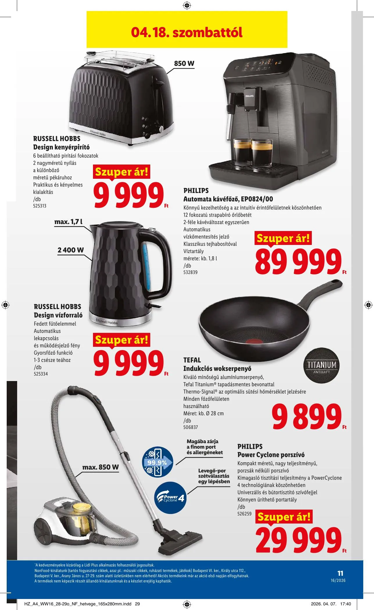Lidl akciós újság Nonfood 04.16–04.16 – 11. oldal