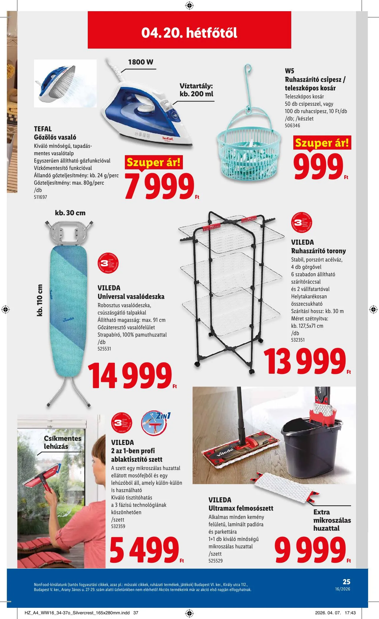 Lidl akciós újság Nonfood 04.16–04.16 – 25. oldal