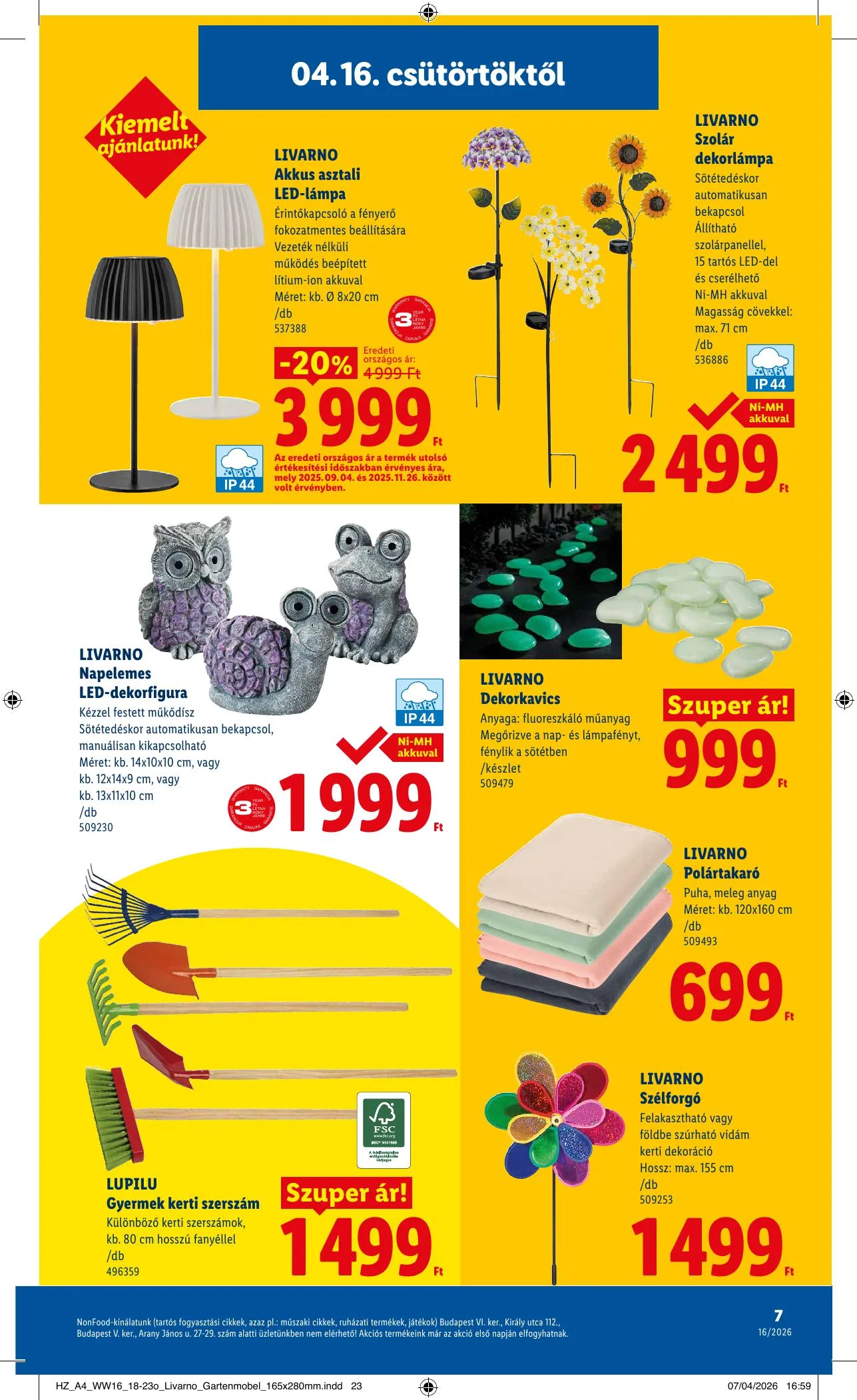 Lidl akciós újság Nonfood 04.16–04.16 – 7. oldal
