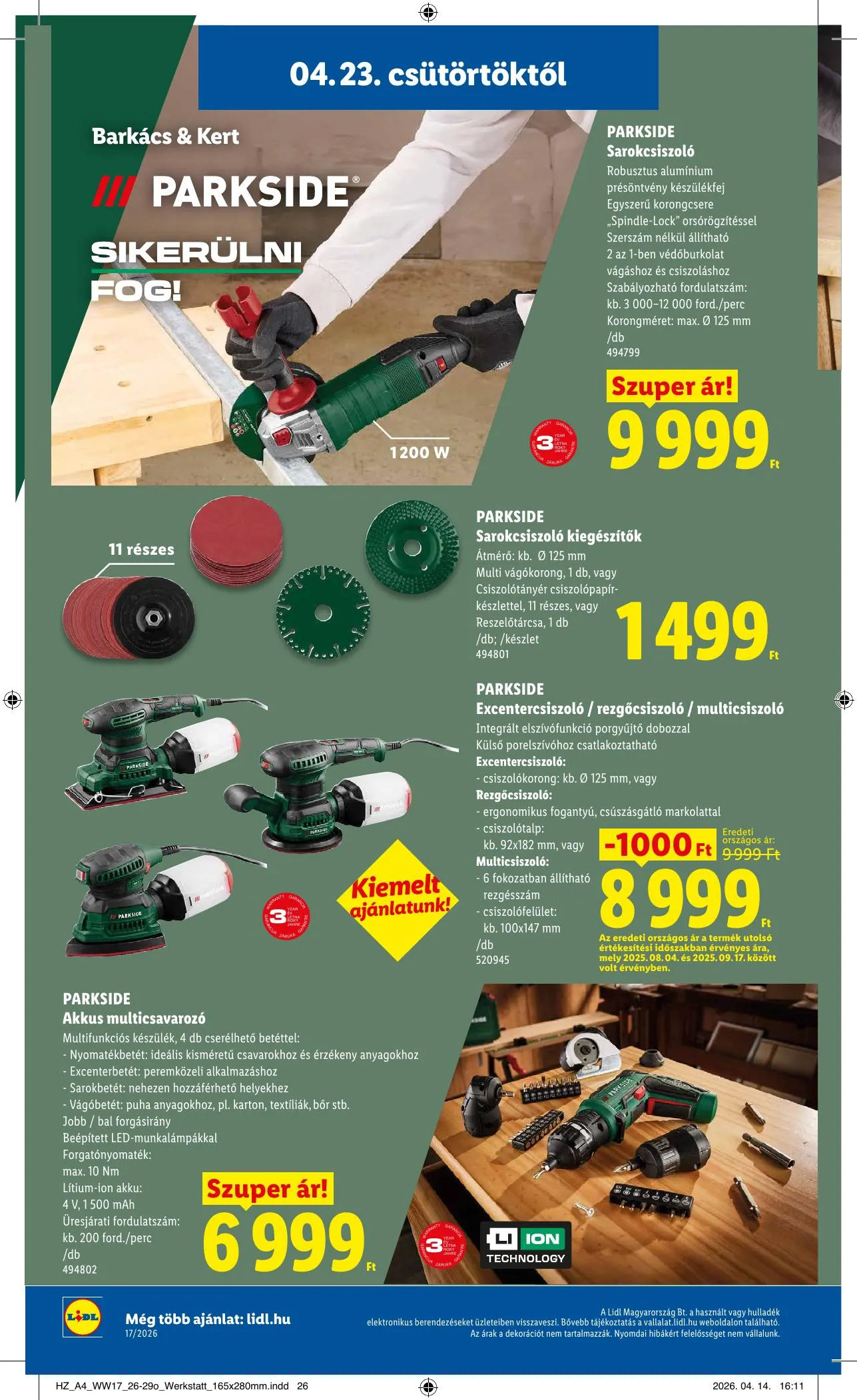 Lidl akciós újság Nonfood 04.23–04.23 – 6. oldal