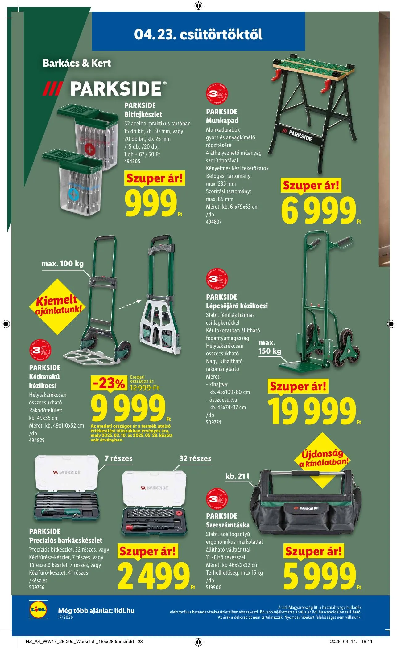 Lidl akciós újság Nonfood 04.23–04.23 – 8. oldal
