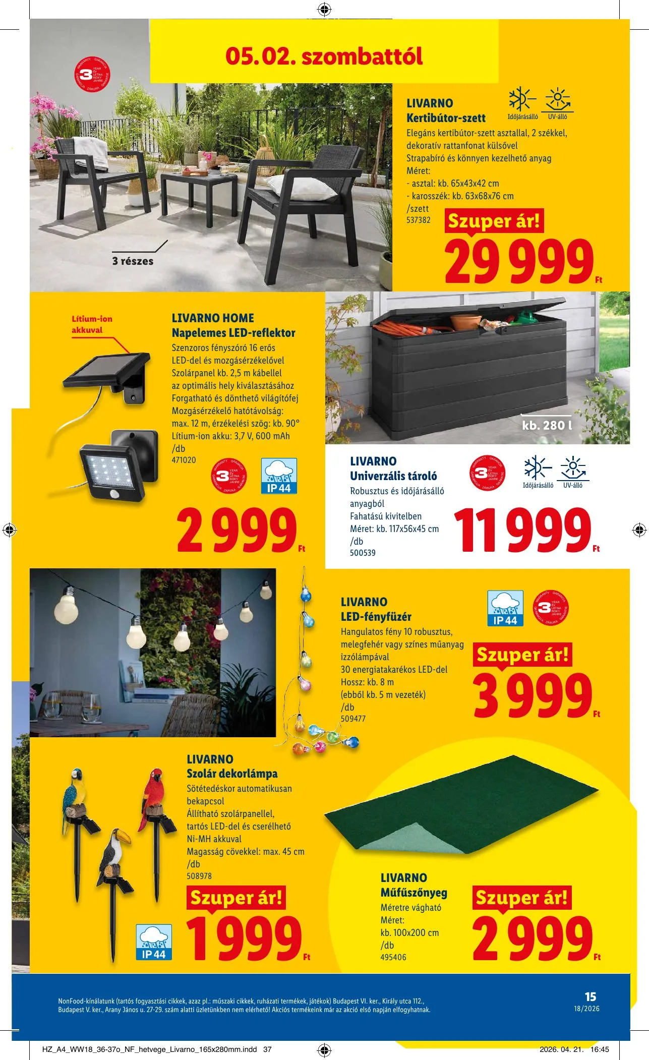 Lidl akciós újság Nonfood 04.30–04.30 – 15. oldal