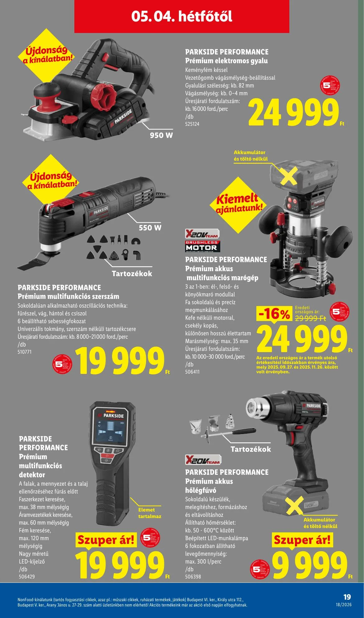 Lidl akciós újság Nonfood 04.30–04.30 – 19. oldal