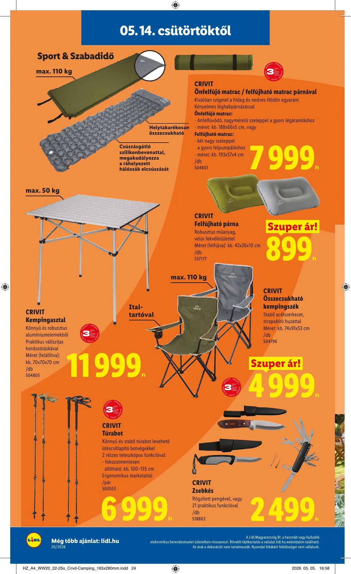 Lidl akciós újság Nonfood 05.14–05.14 – 4. oldal