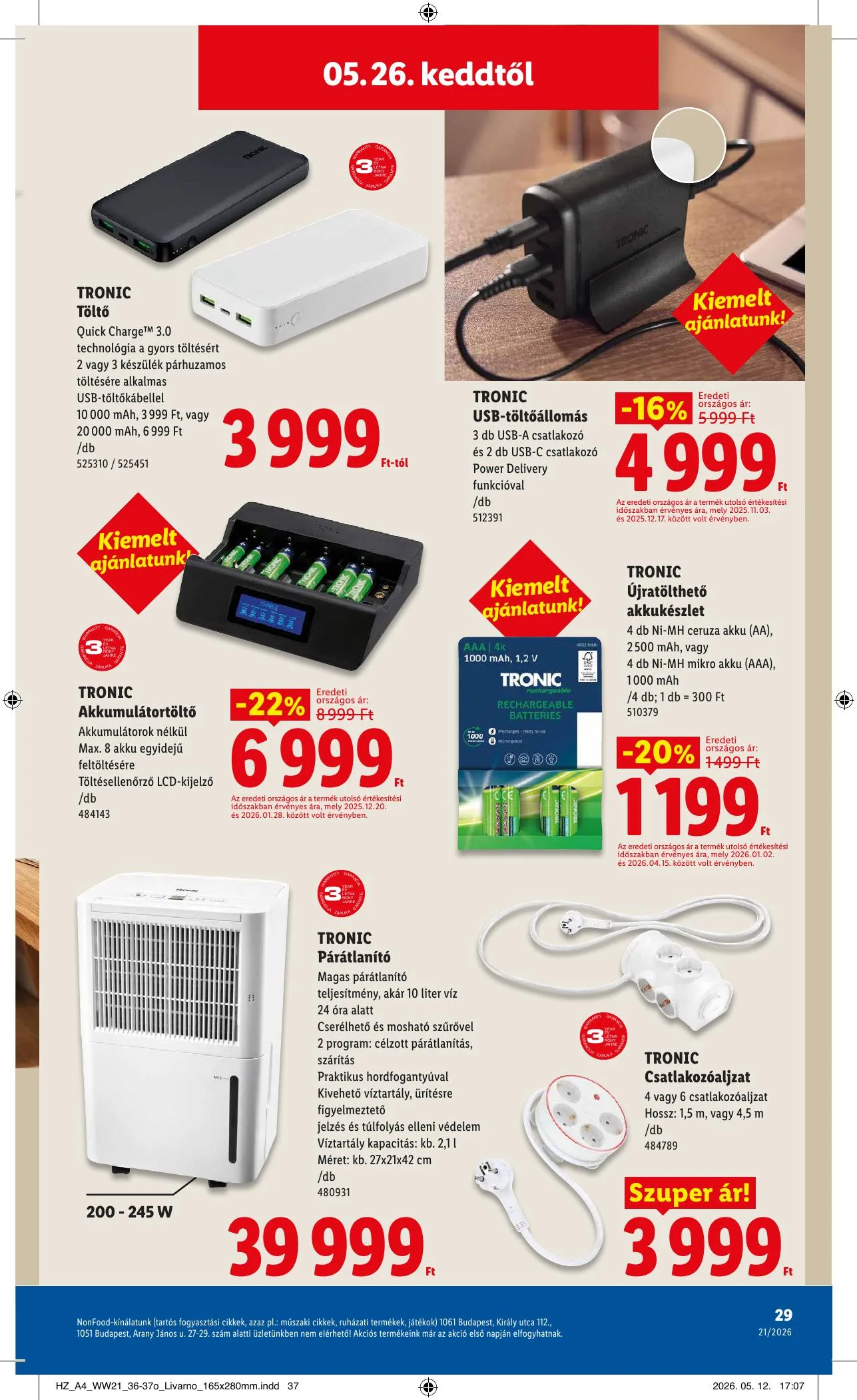 Lidl akciós újság Nonfood 05.21–05.21 – 29. oldal