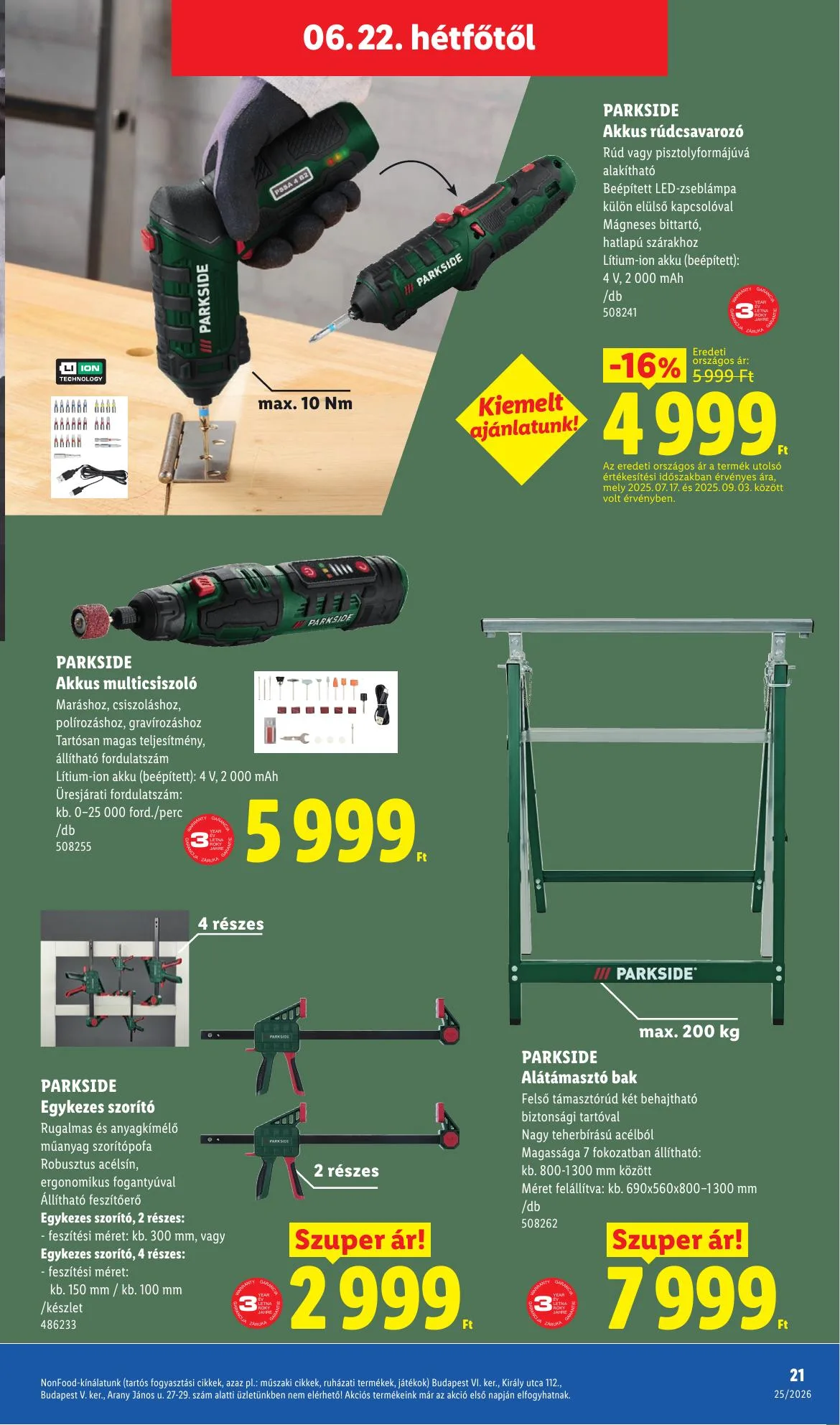 Lidl akciós újság Nonfood 06.18–06.18 – 21. oldal