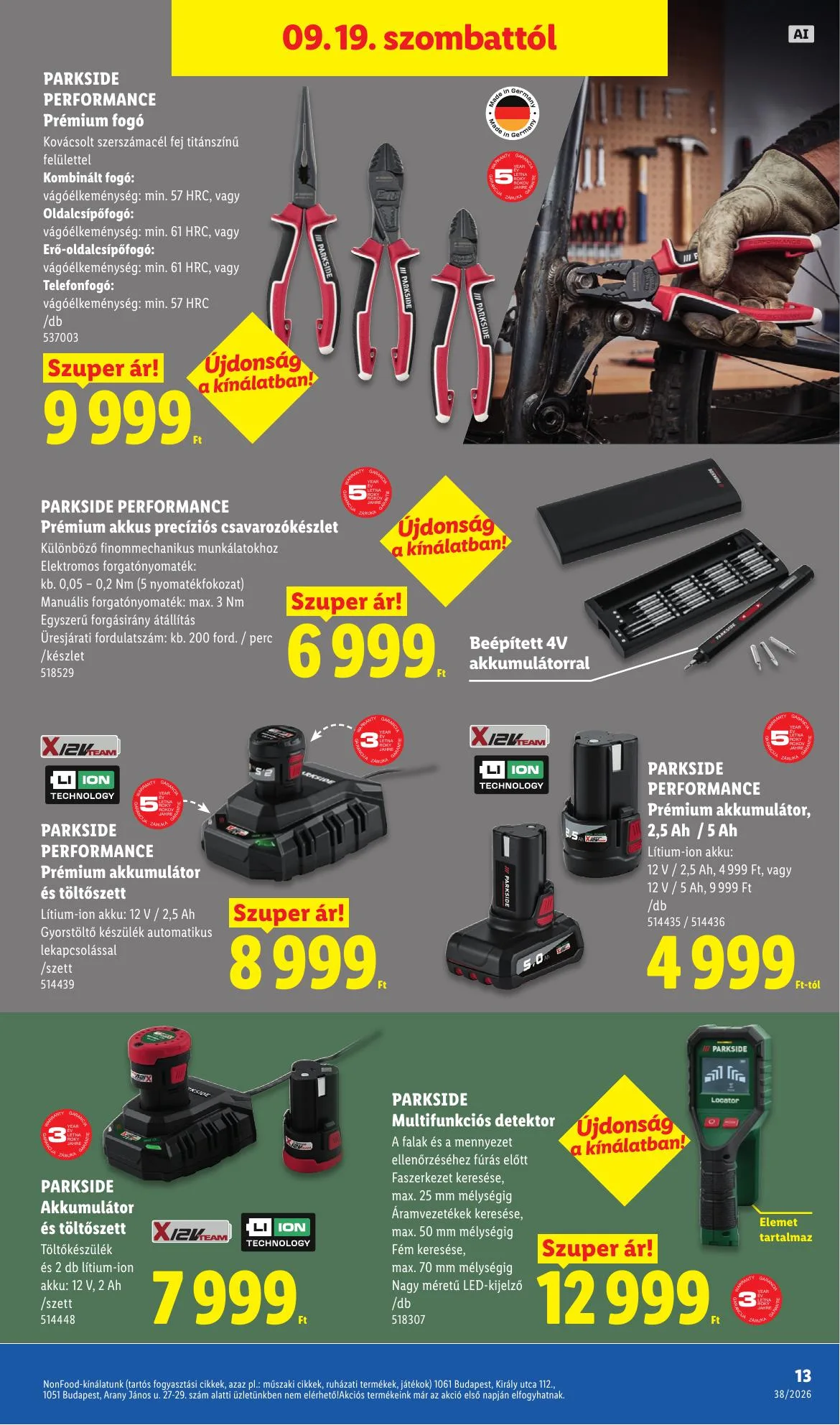 Lidl akciós újság Nonfood 09.17–09.17 – 13. oldal