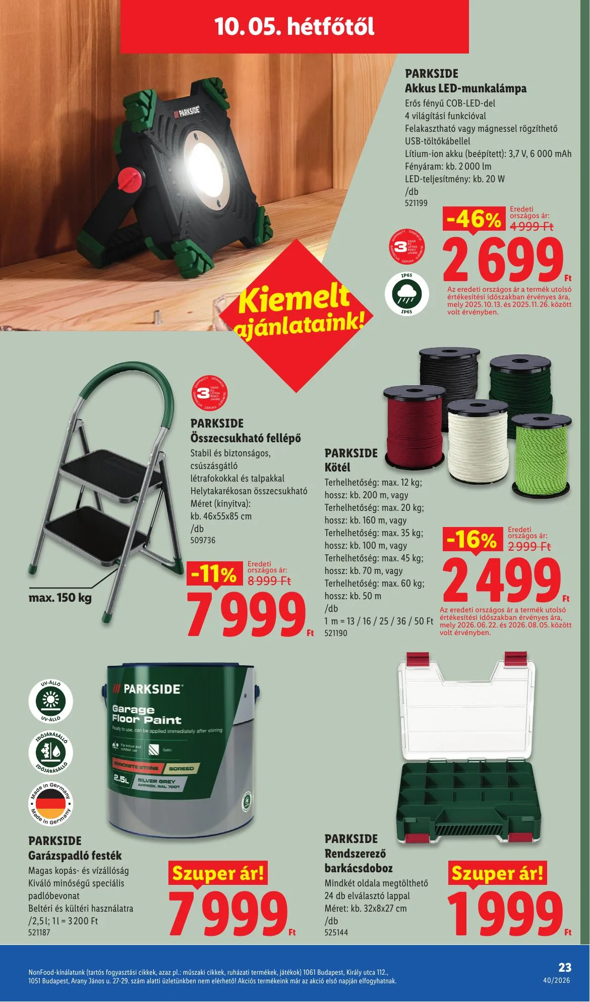 Lidl akciós újság Nonfood 10.01–10.07 – 23. oldal