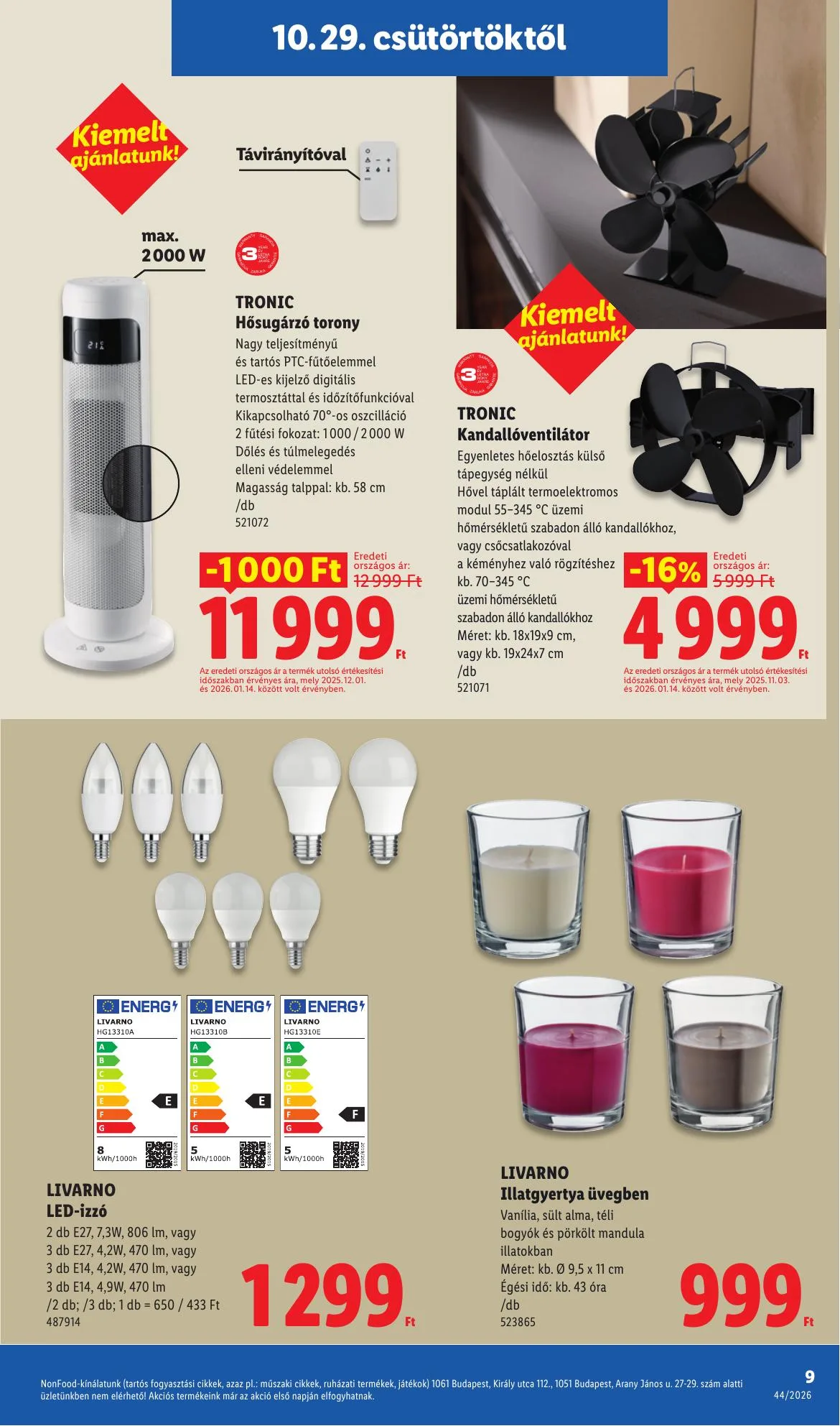 Lidl akciós újság Nonfood 10.29–11.04 – 9. oldal