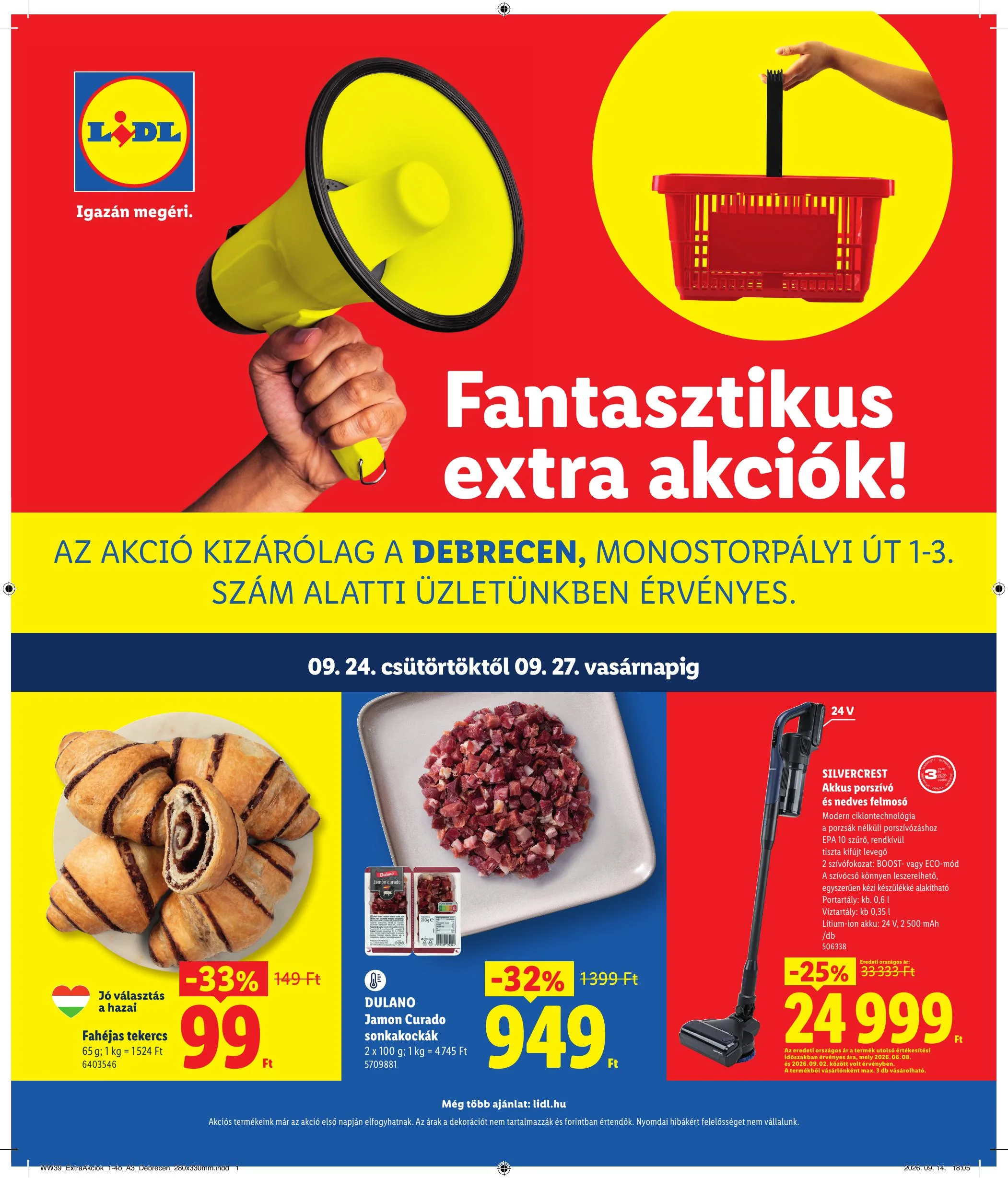Lidl akciós újság Regionális akciók – Debrecen 09.24–09.27