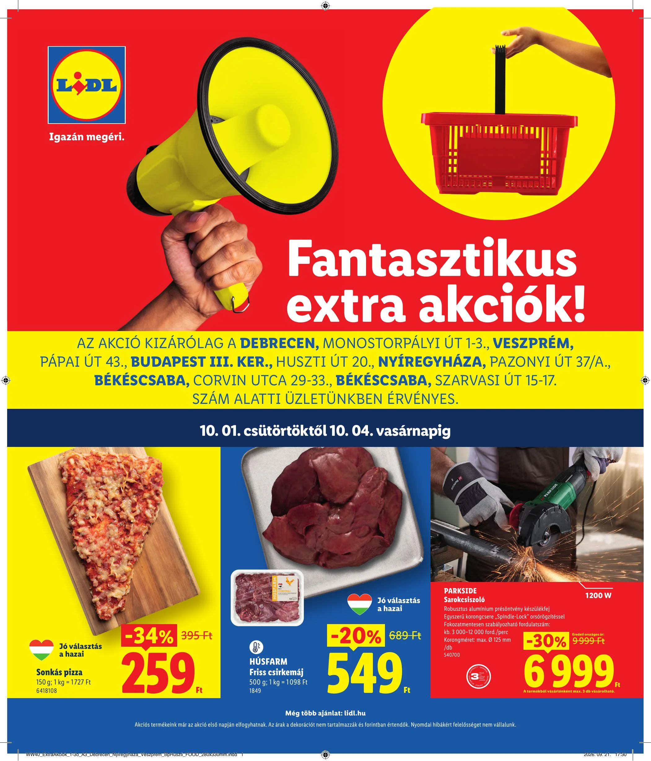 Lidl akciós újság Regionális Debrecen 10.01–10.04