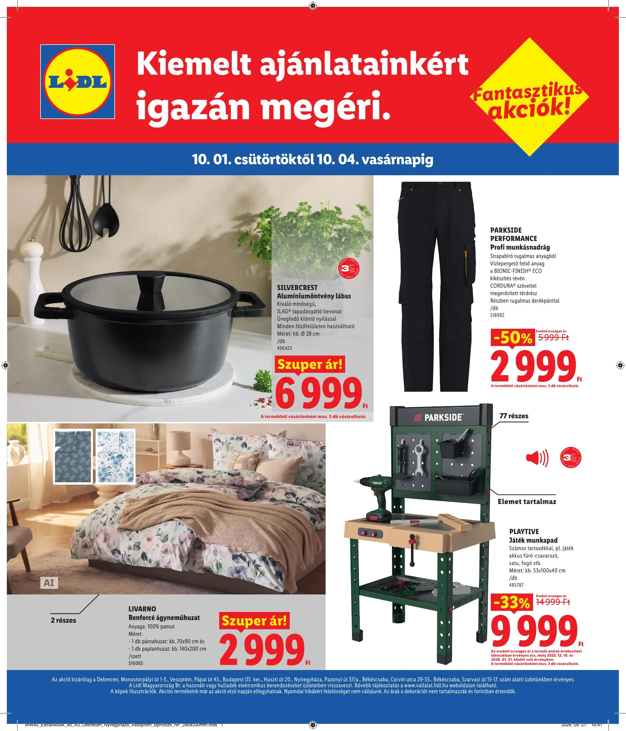 Lidl akciós újság Regionális Debrecen 10.01–10.04 – 4. oldal