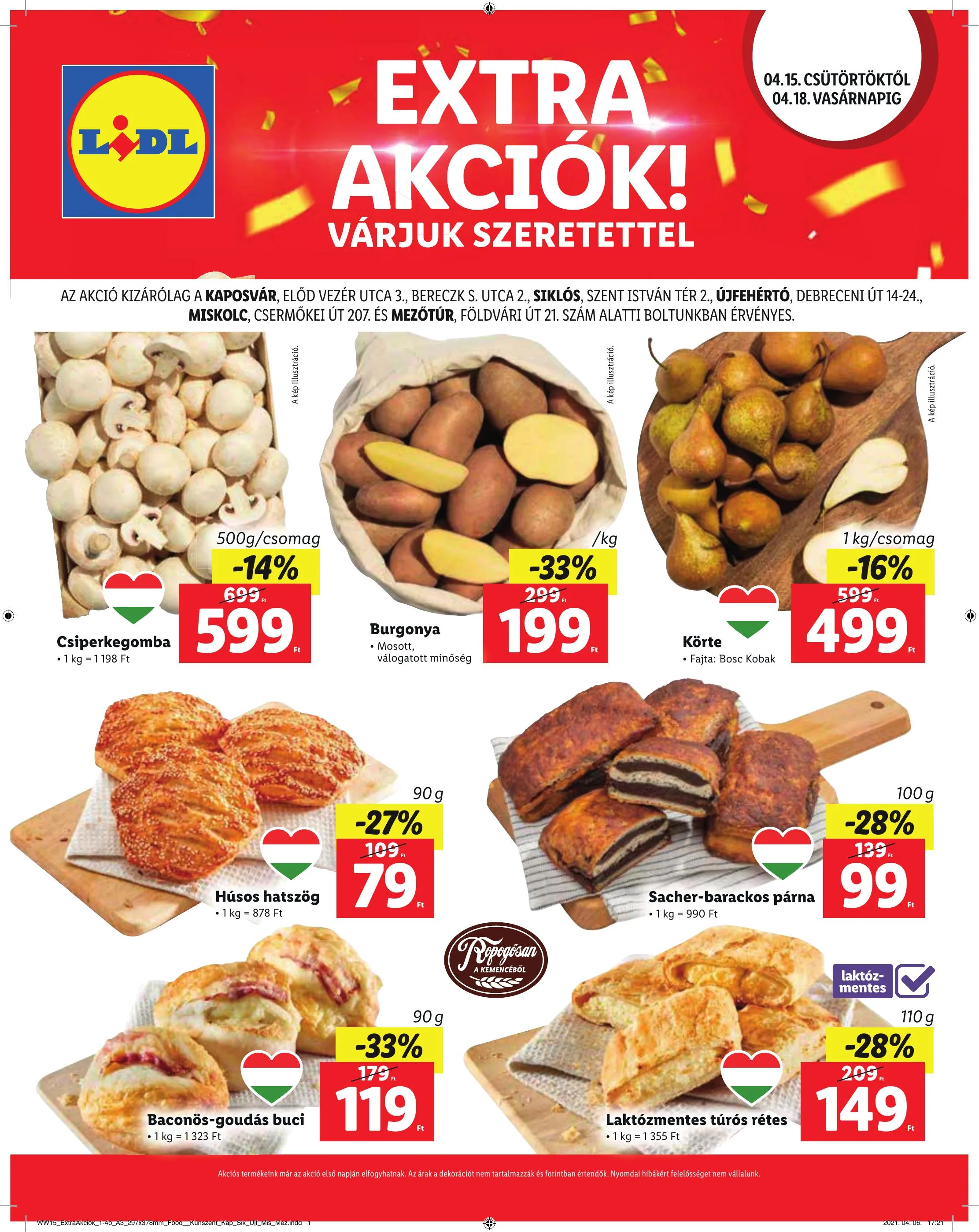 Lidl akciós újság Regionális 04.15–04.18