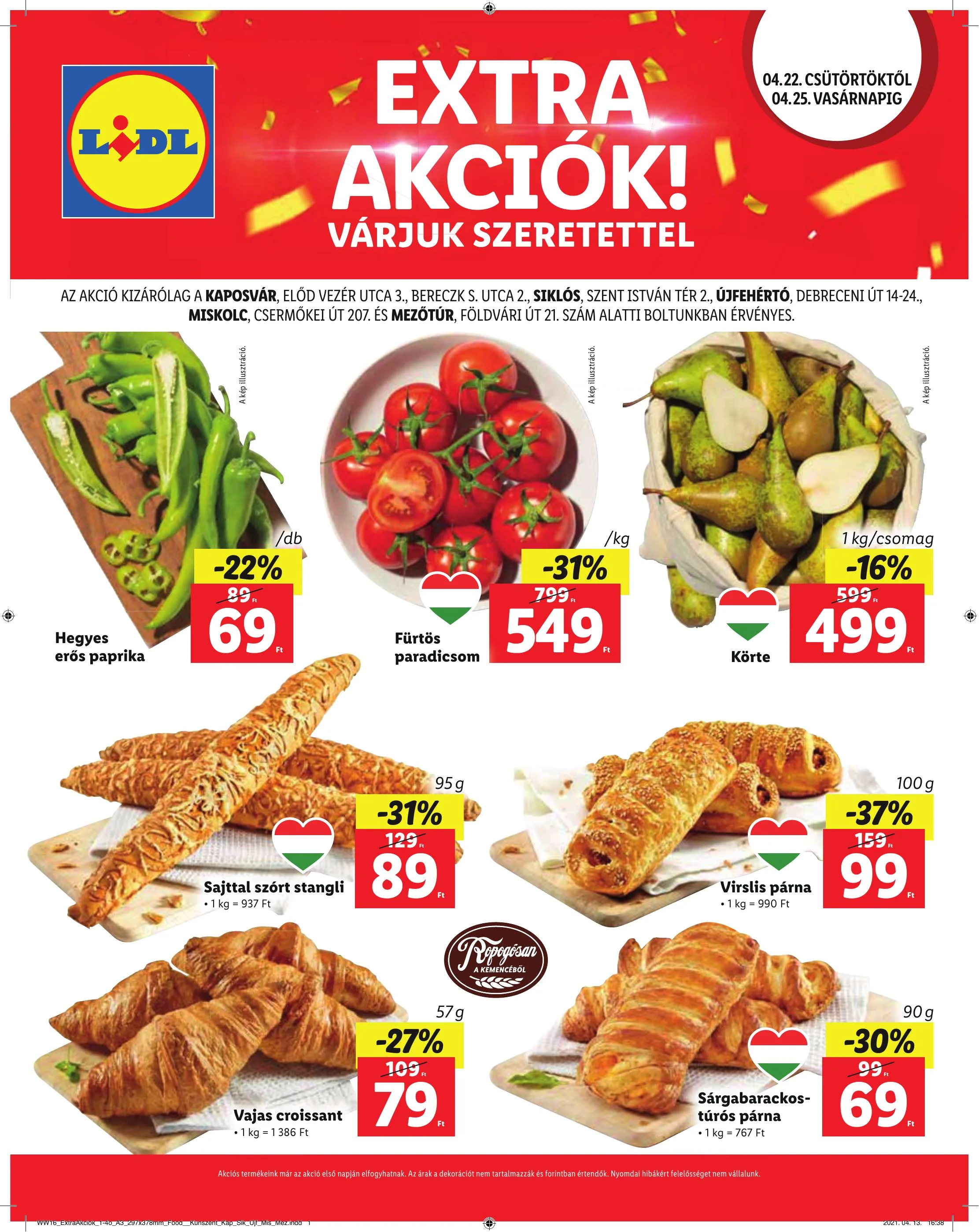 Lidl akciós újság Regionális 04.22–04.25