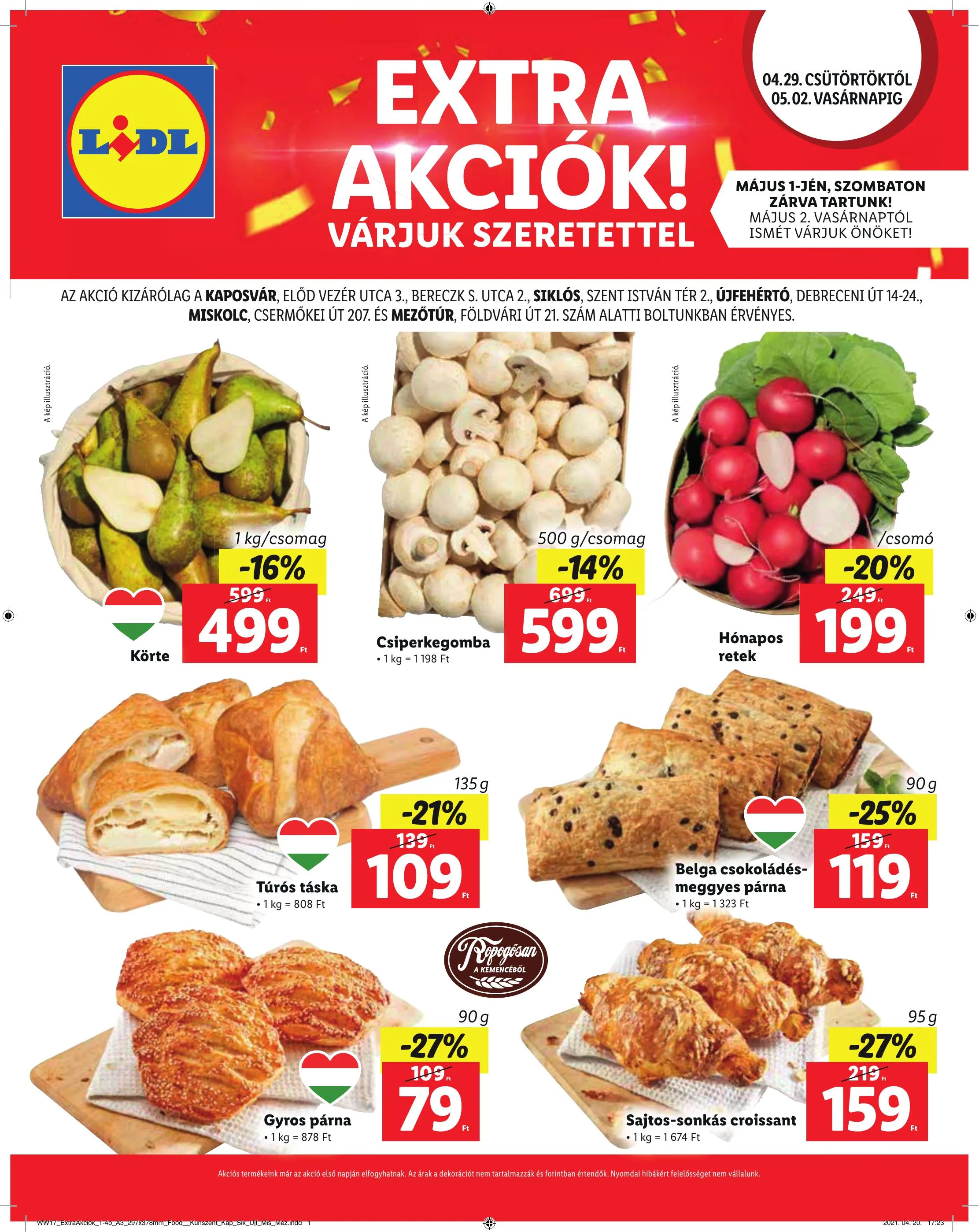 Lidl akciós újság Regionális 04.29–05.02