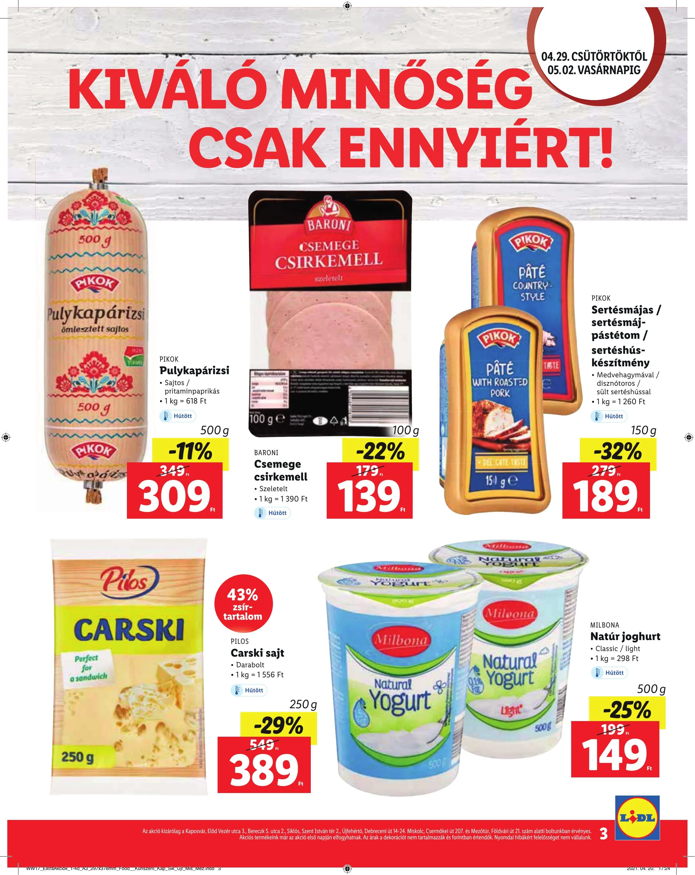 Lidl akciós újság Regionális 04.29–05.02 – 3. oldal