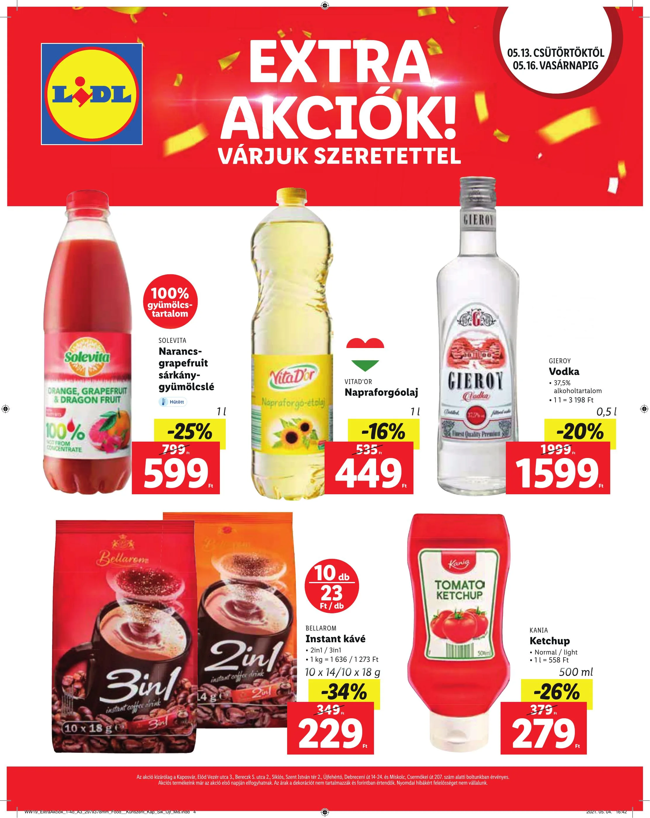 Lidl akciós újság Regionális 05.13–05.16 – 4. oldal