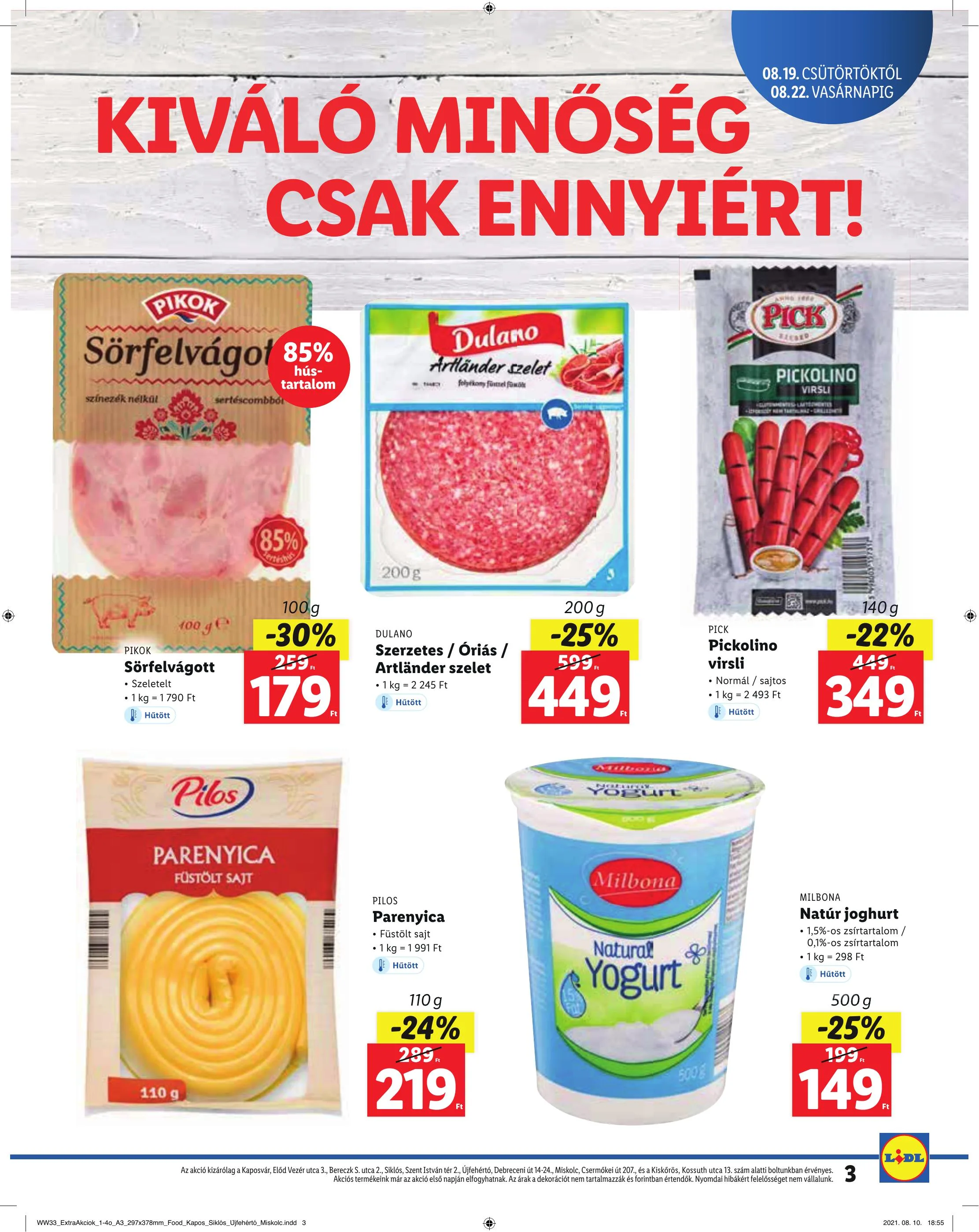 Lidl akciós újság Regionális 08.19–08.22 – 3. oldal