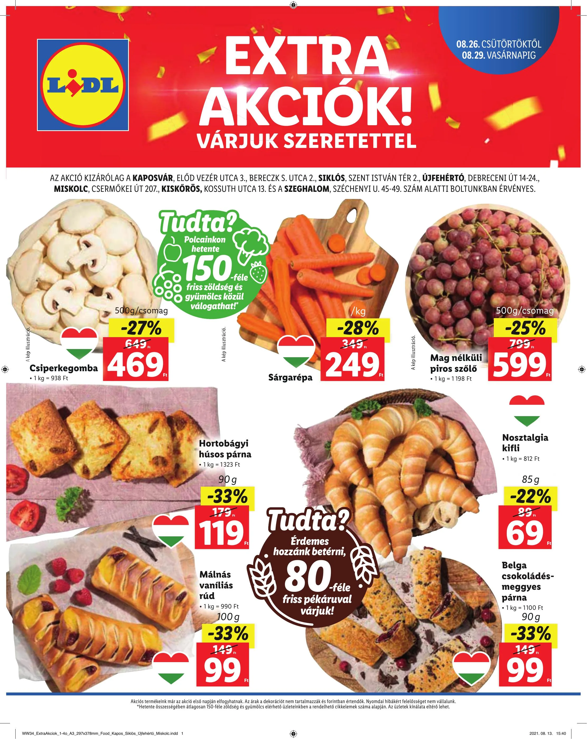 Lidl akciós újság Regionális 08.26–08.29