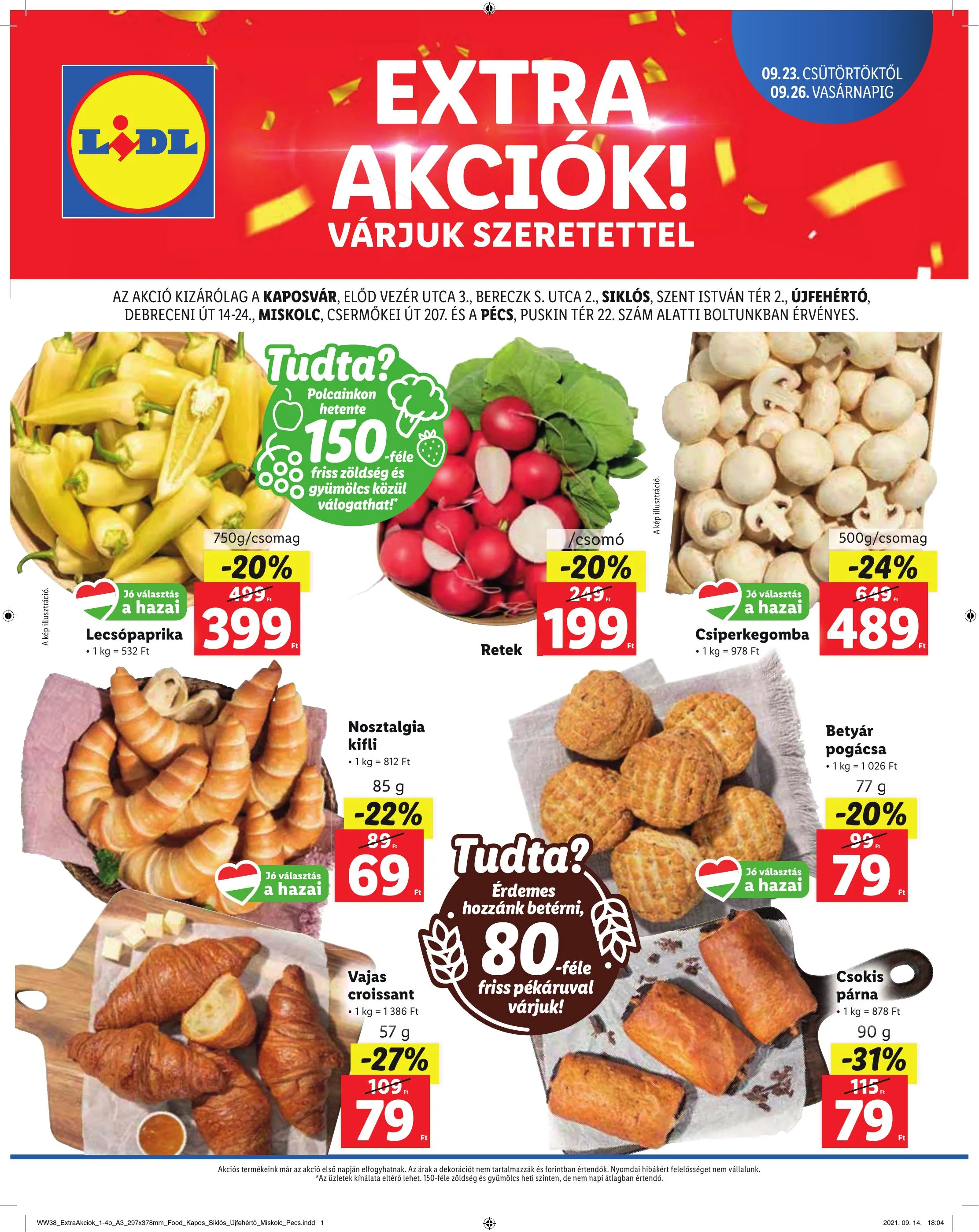 Lidl akciós újság Regionális 09.23–09.26
