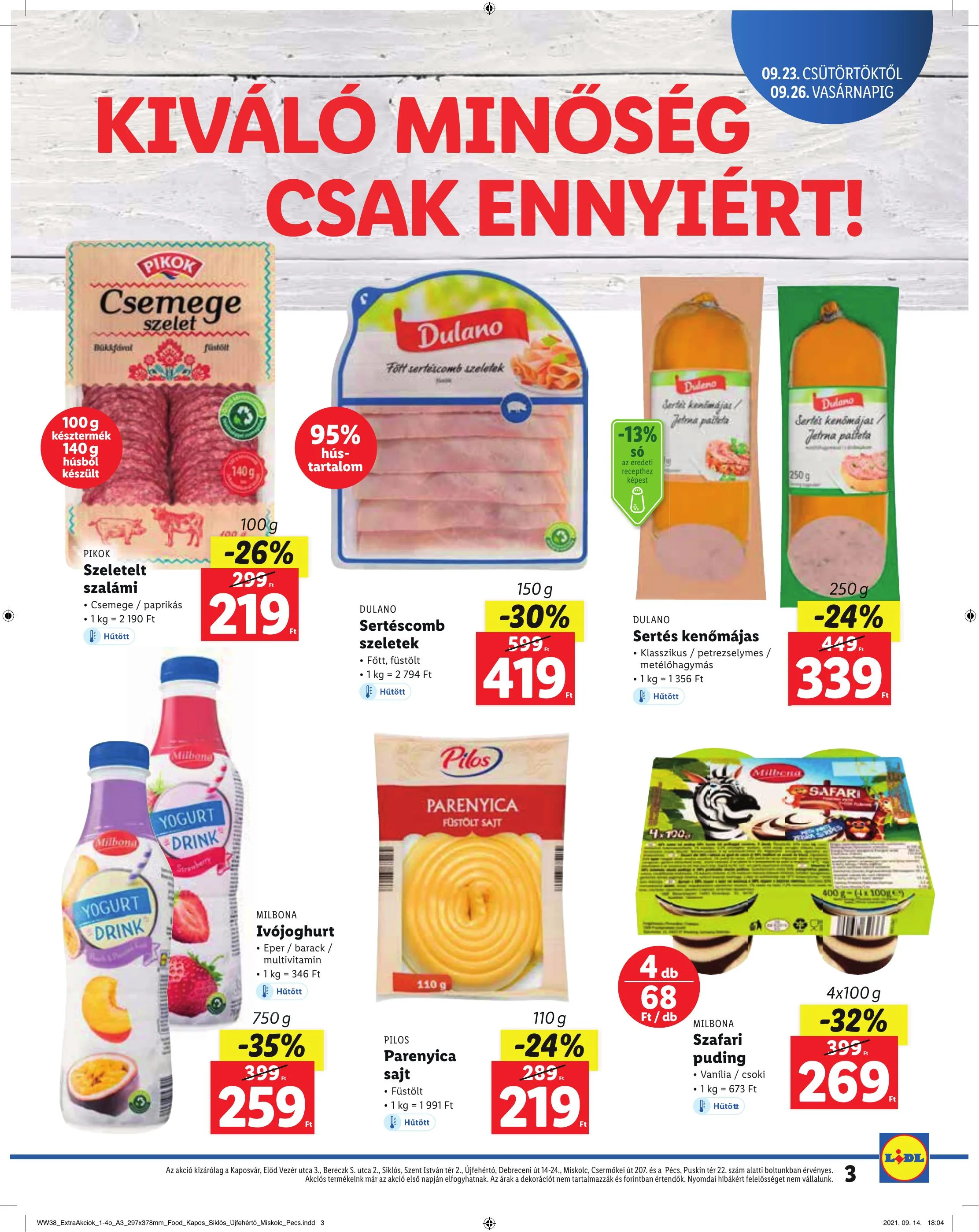 Lidl akciós újság Regionális 09.23–09.26 – 3. oldal