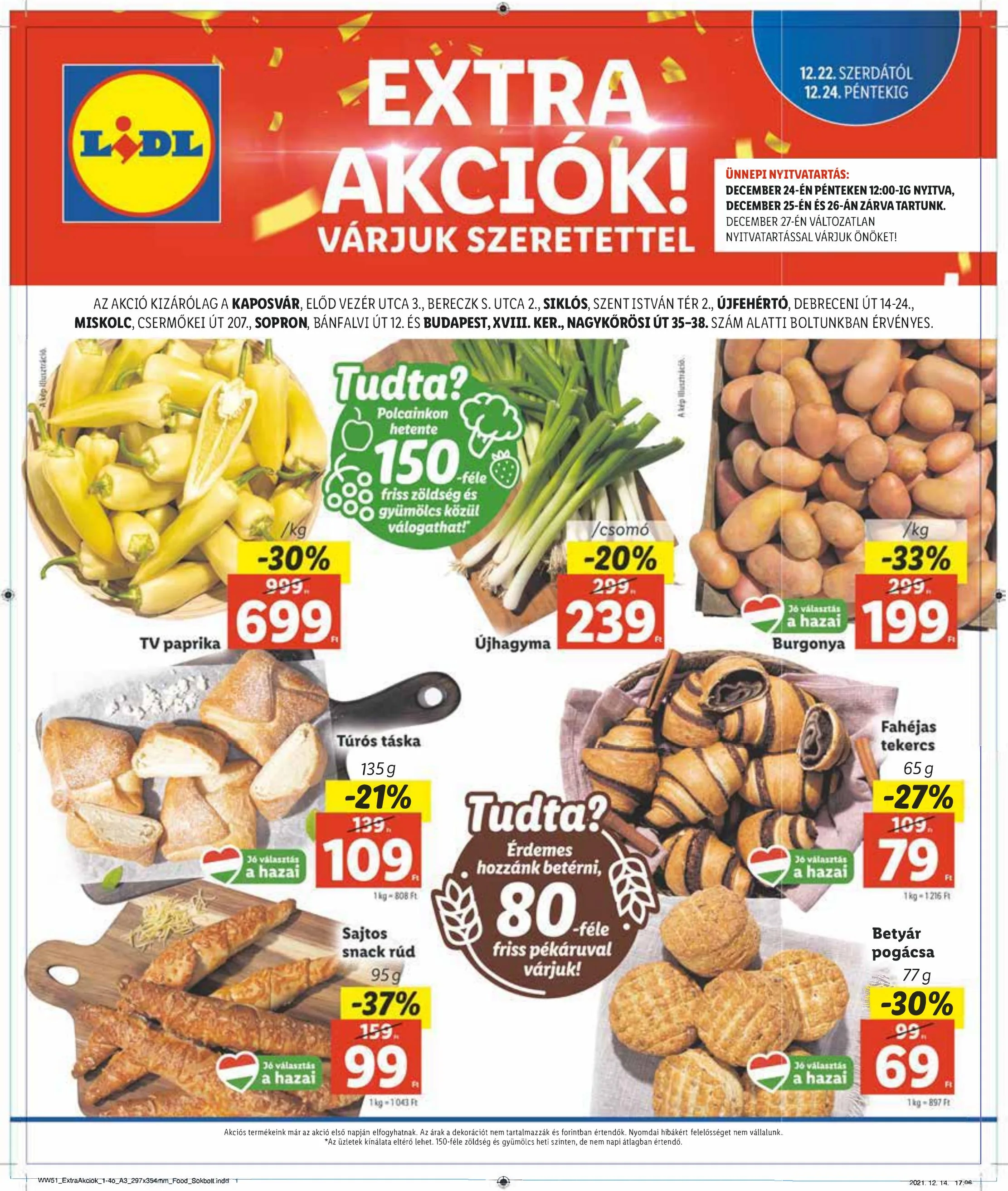 Lidl akciós újság Regionális 12.22–12.24