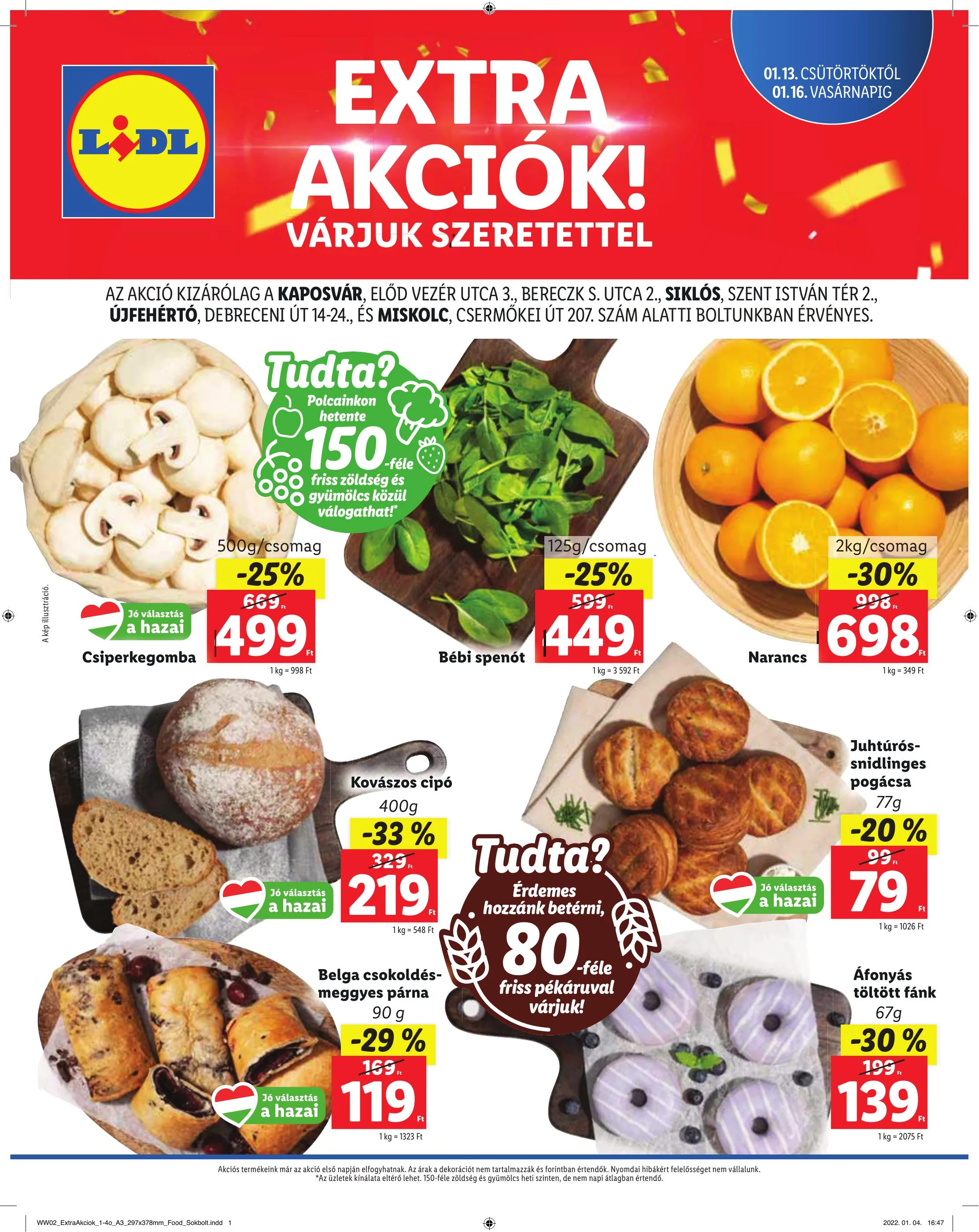 Lidl akciós újság Regionális 01.13–01.16