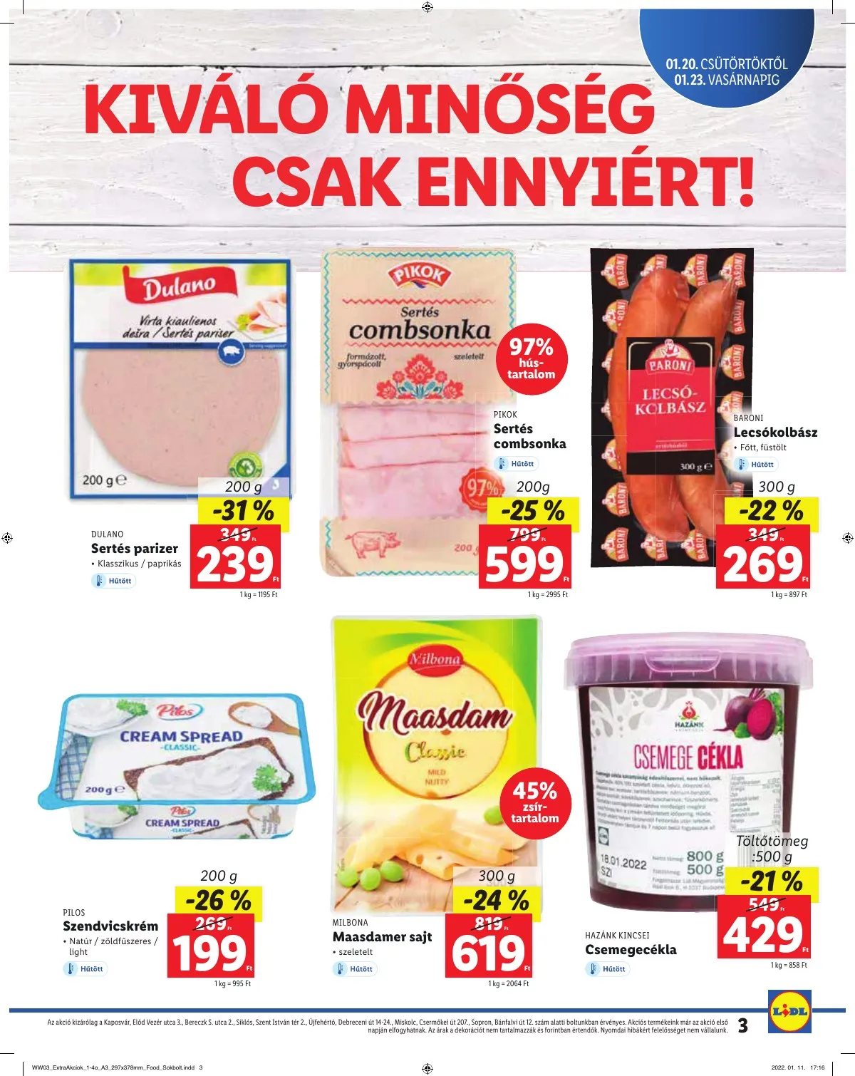 Lidl akciós újság Regionális 01.20–01.20 – 3. oldal