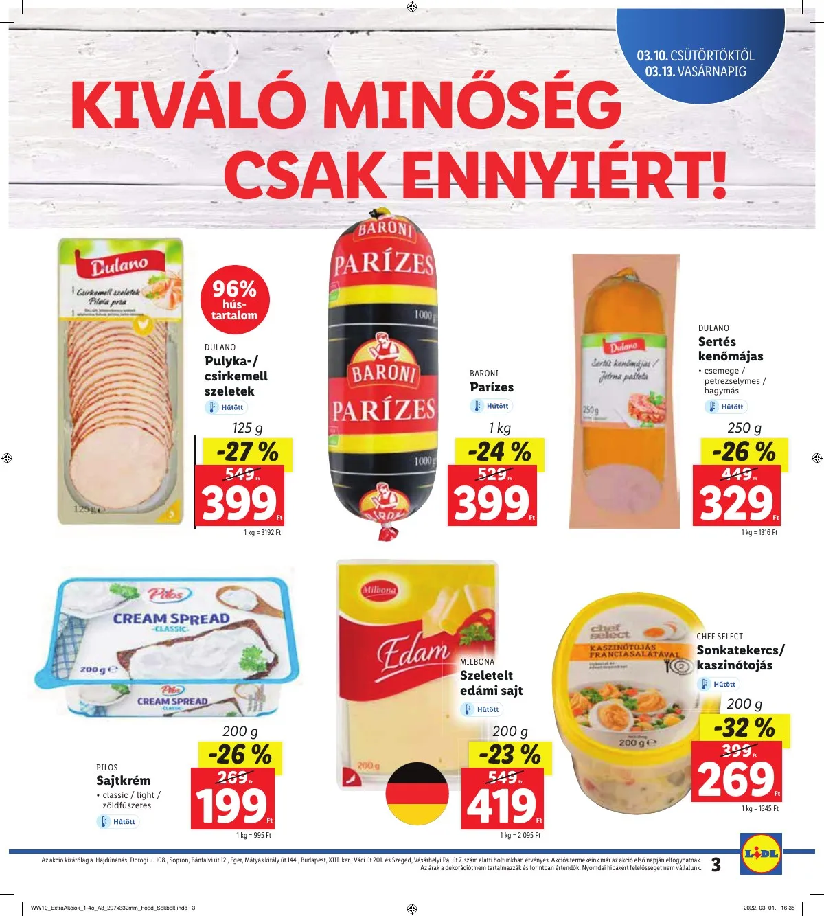Lidl akciós újság Regionális 03.10–03.13 – 3. oldal