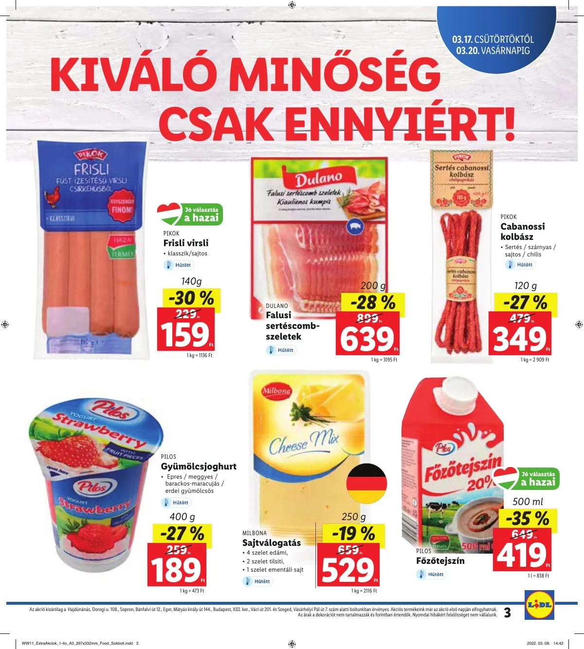 Lidl akciós újság Regionális 03.17–03.20 – 3. oldal