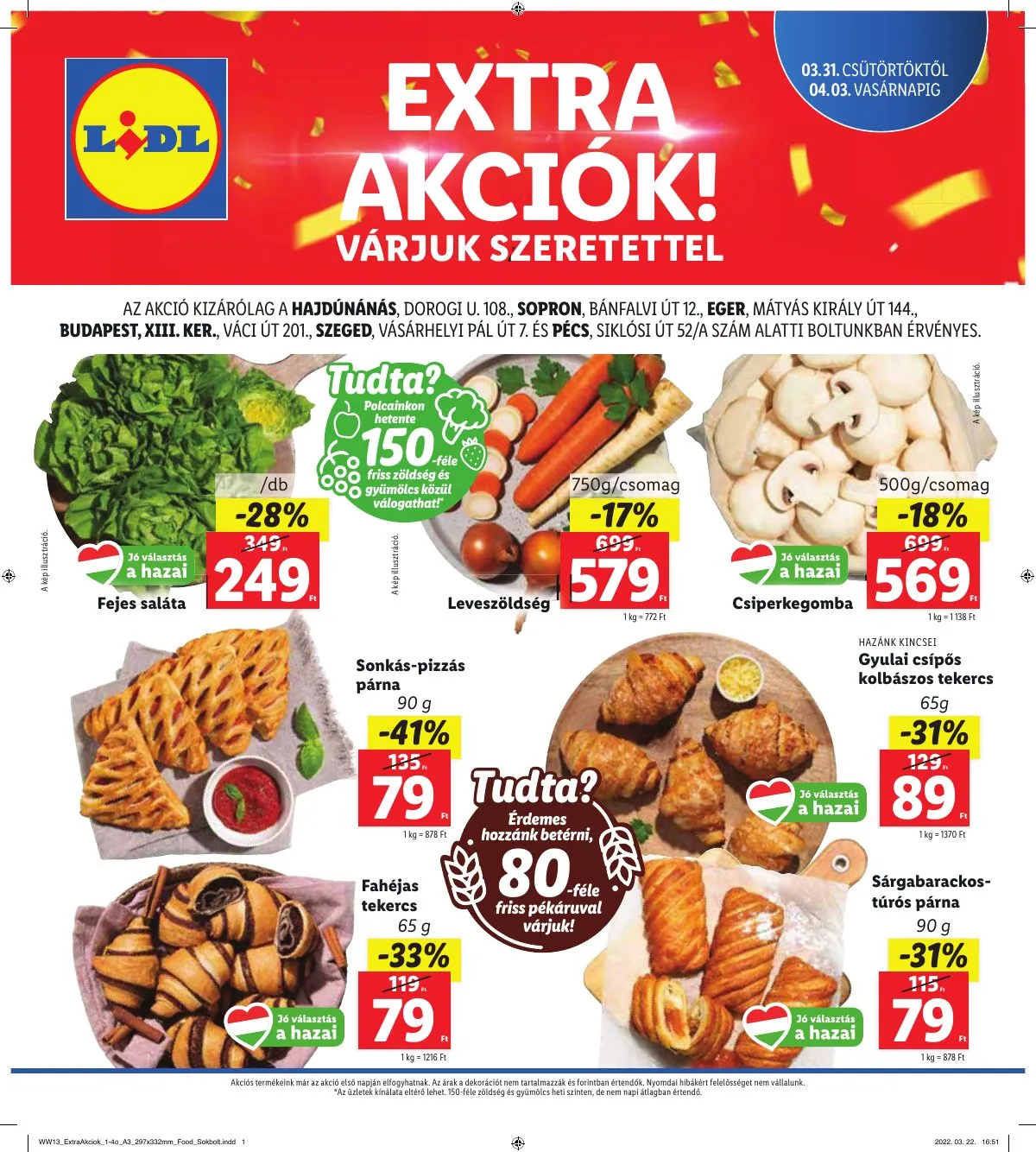 Lidl akciós újság Regionális 03.31–04.03