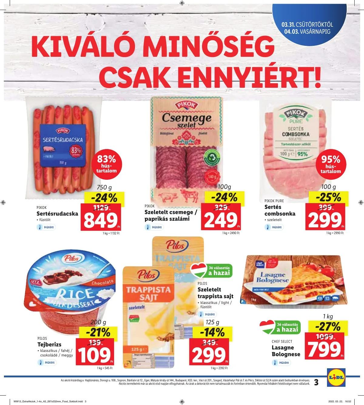 Lidl akciós újság Regionális 03.31–04.03 – 3. oldal