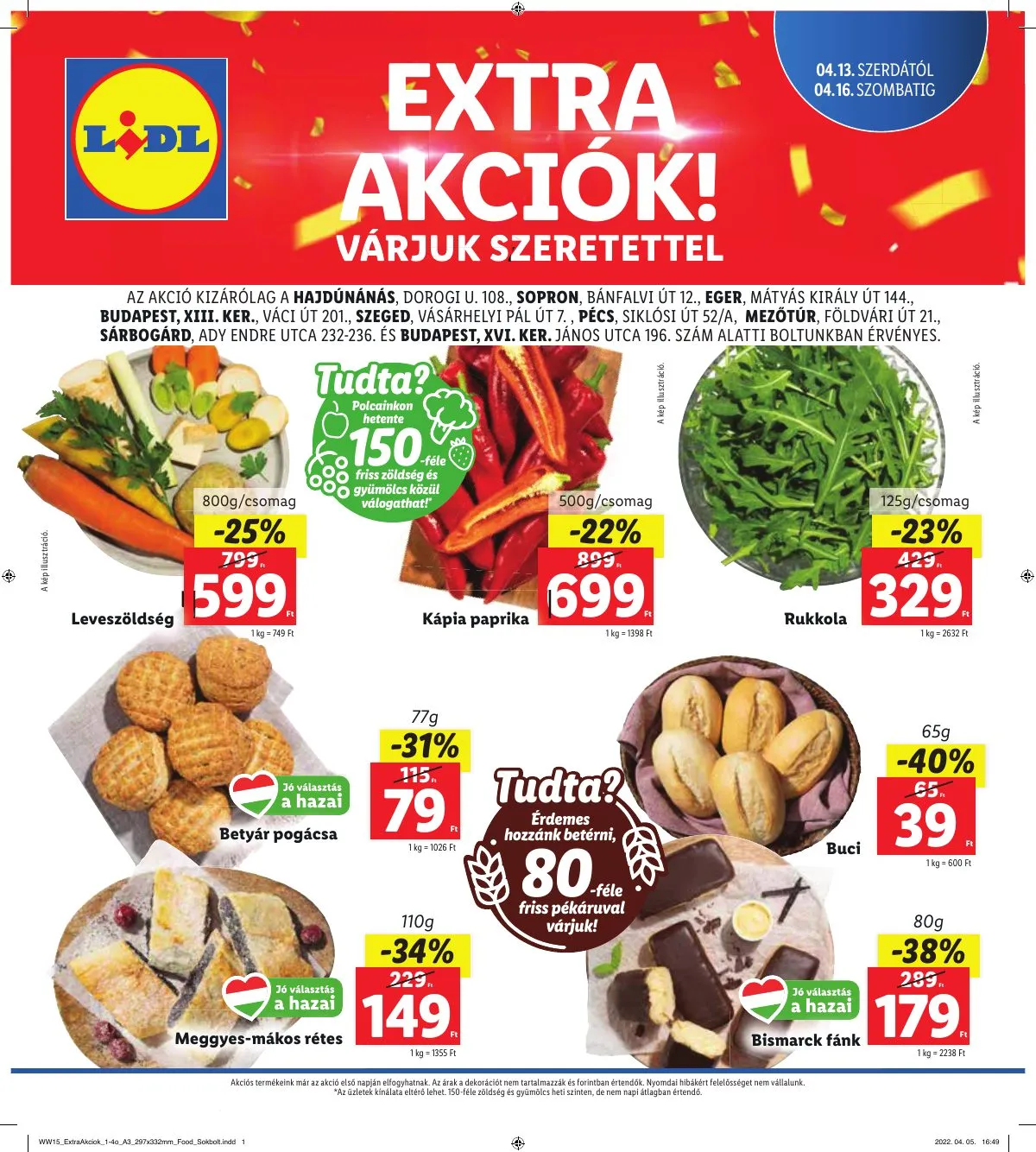 Lidl akciós újság Regionális 04.13–04.16
