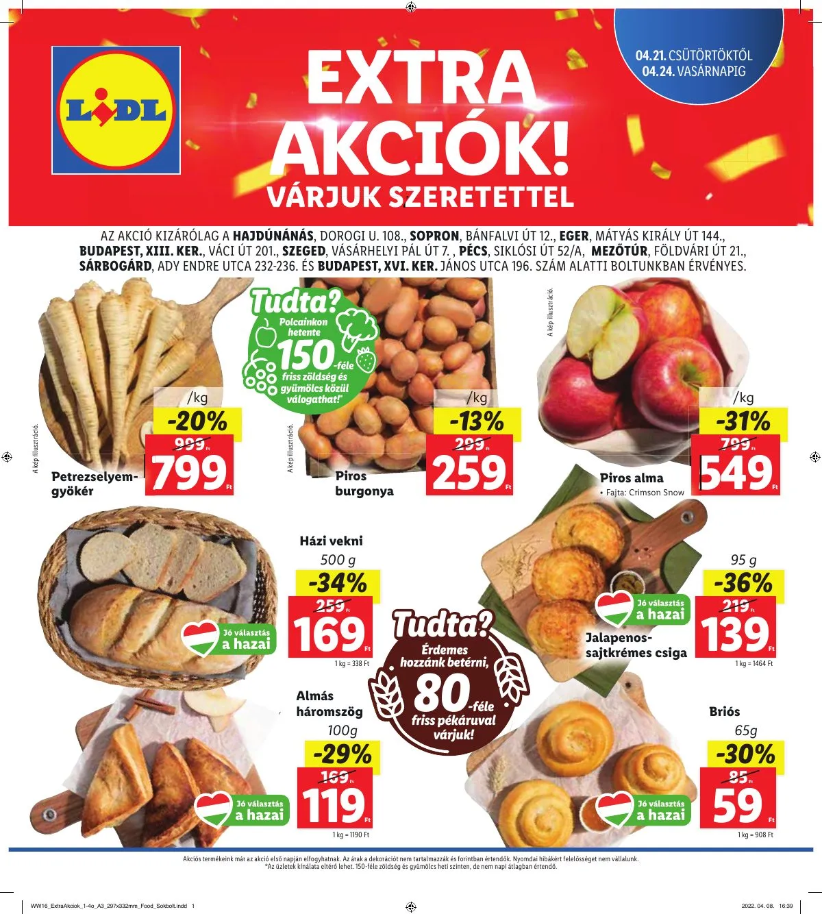 Lidl akciós újság Regionális 04.21–04.24