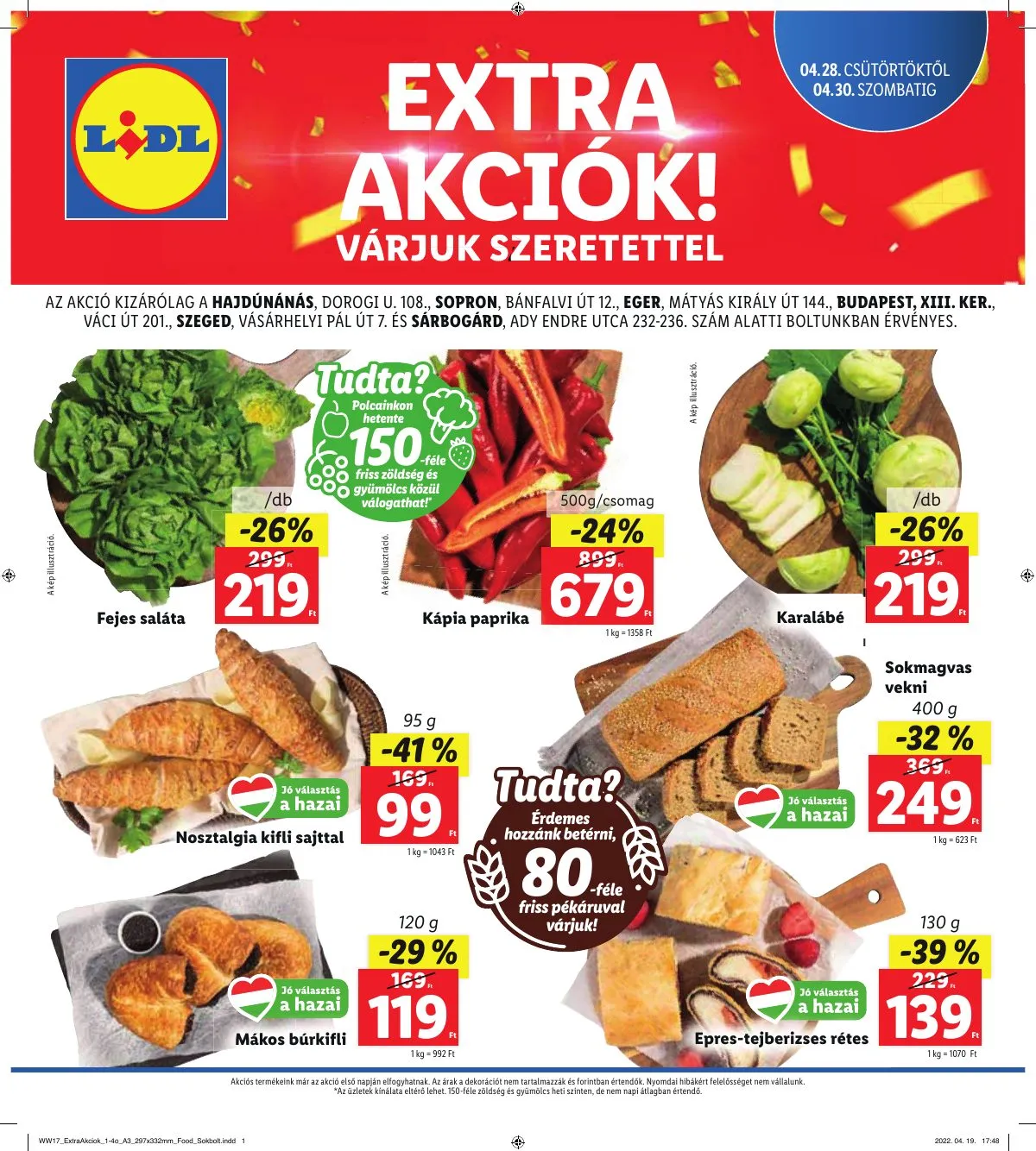 Lidl akciós újság Regionális 04.28–04.30