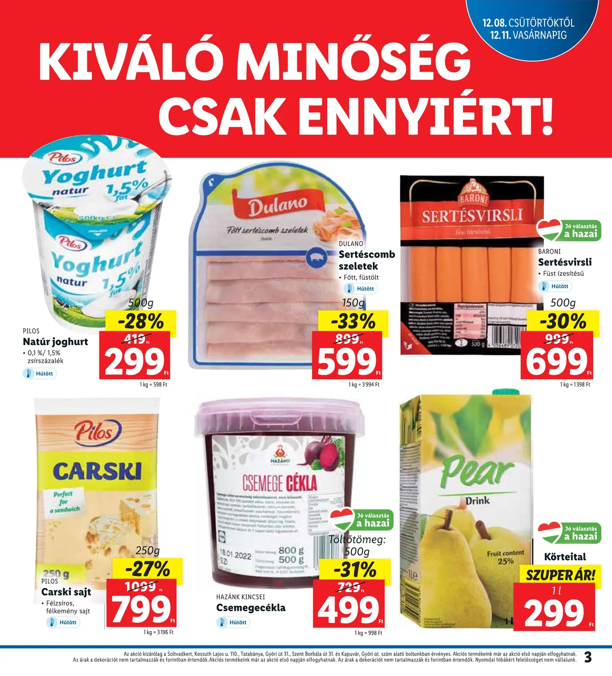 Lidl akciós újság Regionális 12.08–12.11 – 3. oldal