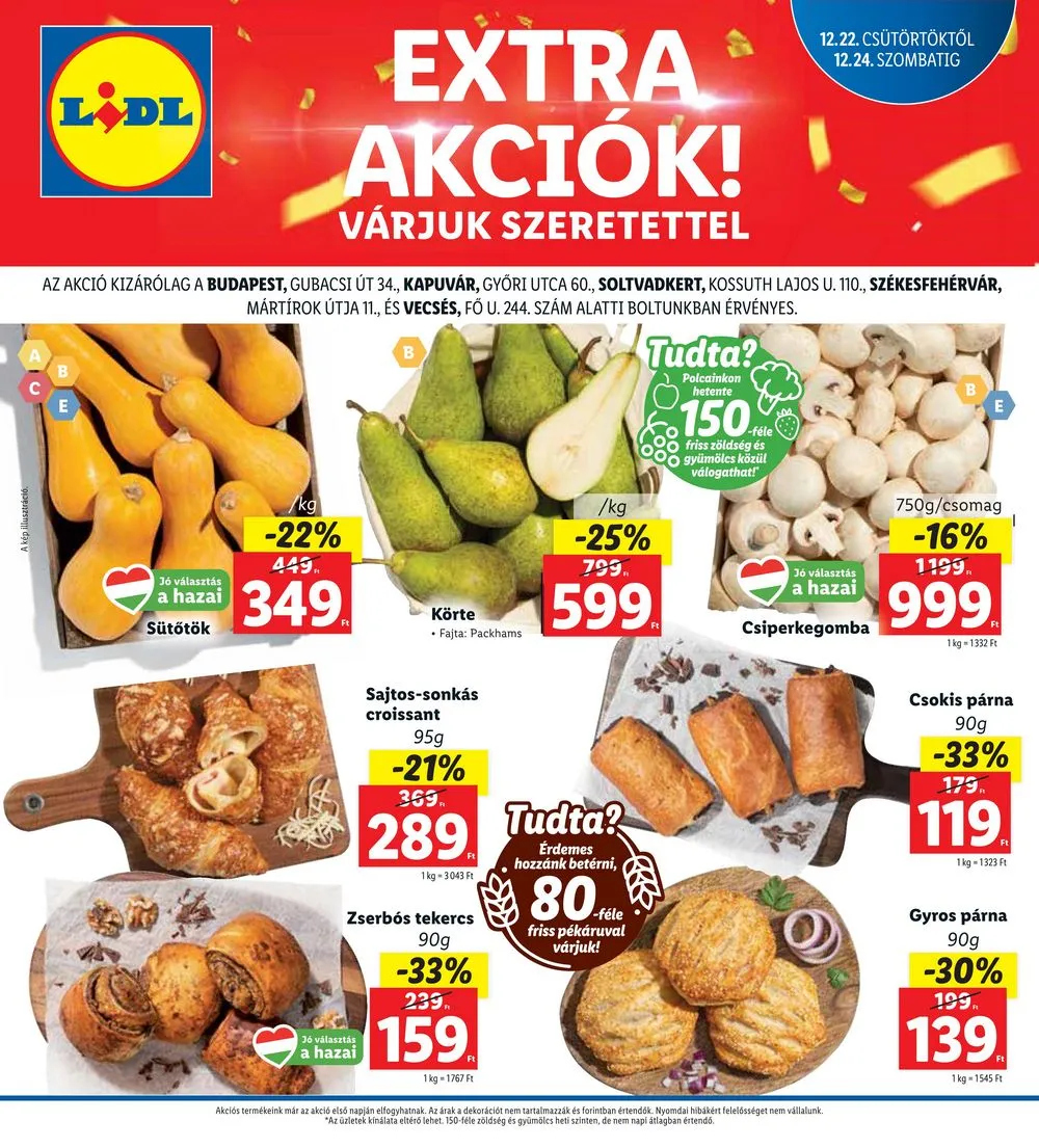 Lidl akciós újság Regionális 12.22–12.24