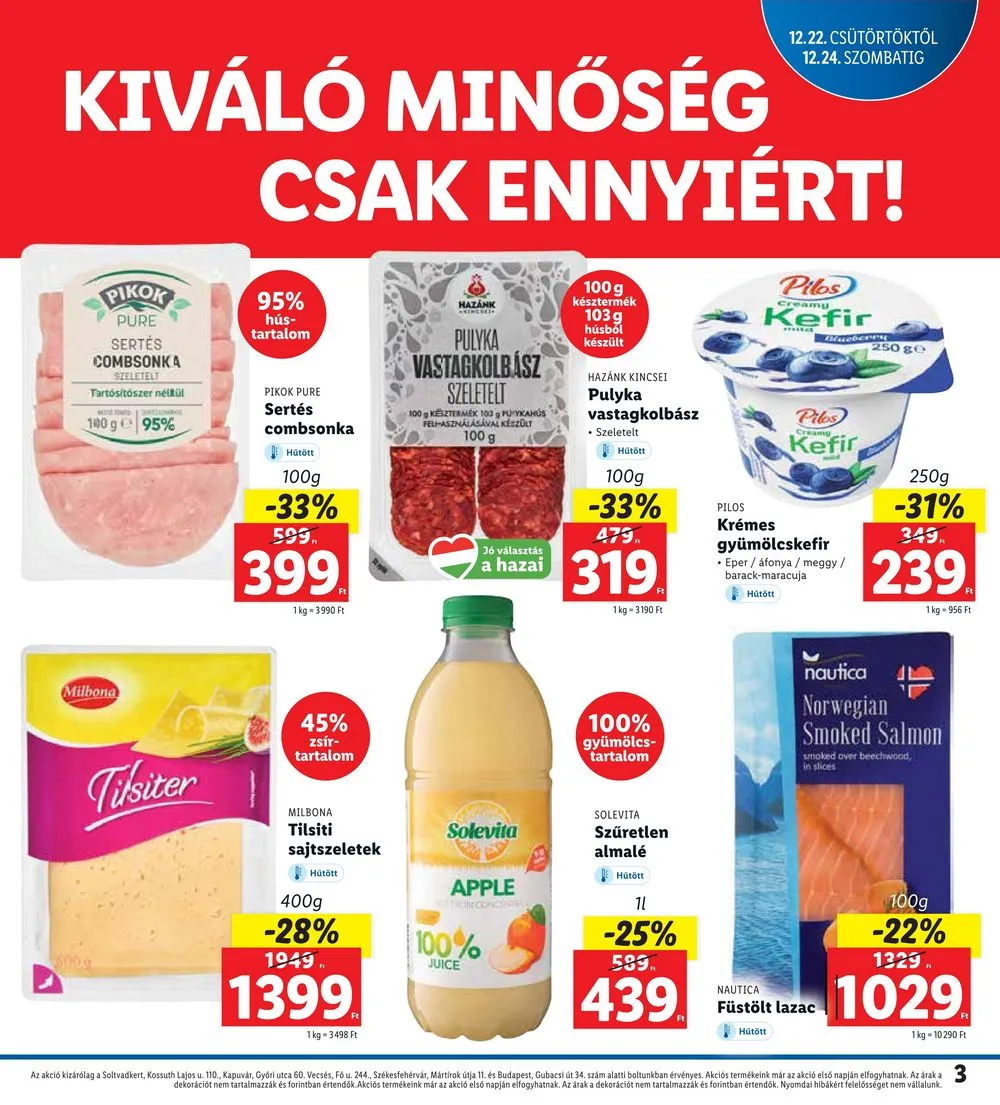 Lidl akciós újság Regionális 12.22–12.24 – 3. oldal