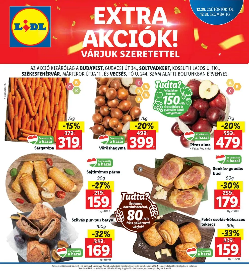 Lidl akciós újság Regionális 12.29–12.31