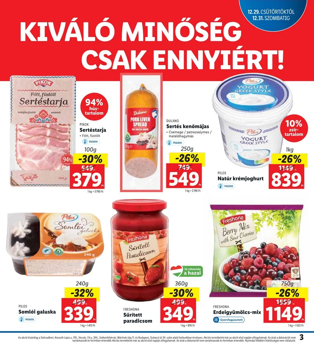 Lidl akciós újság Regionális 12.29–12.31 – 3. oldal