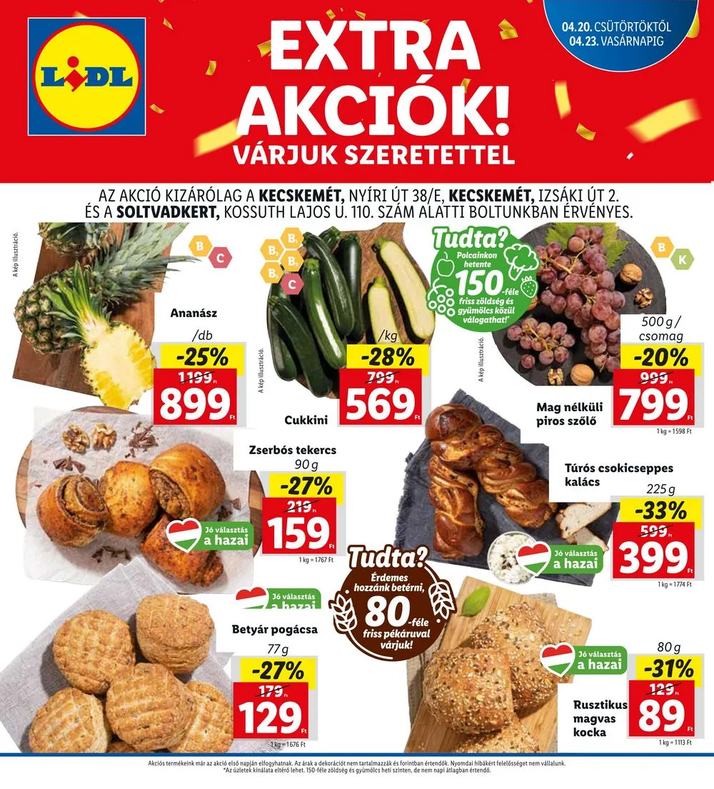 Lidl akciós újság Regionális 04.20–04.23