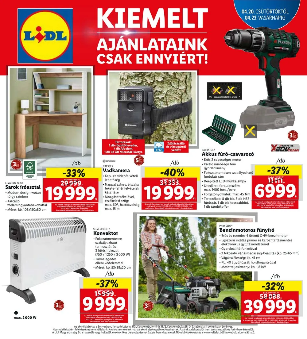 Lidl akciós újság Regionális 04.20–04.23 – 4. oldal