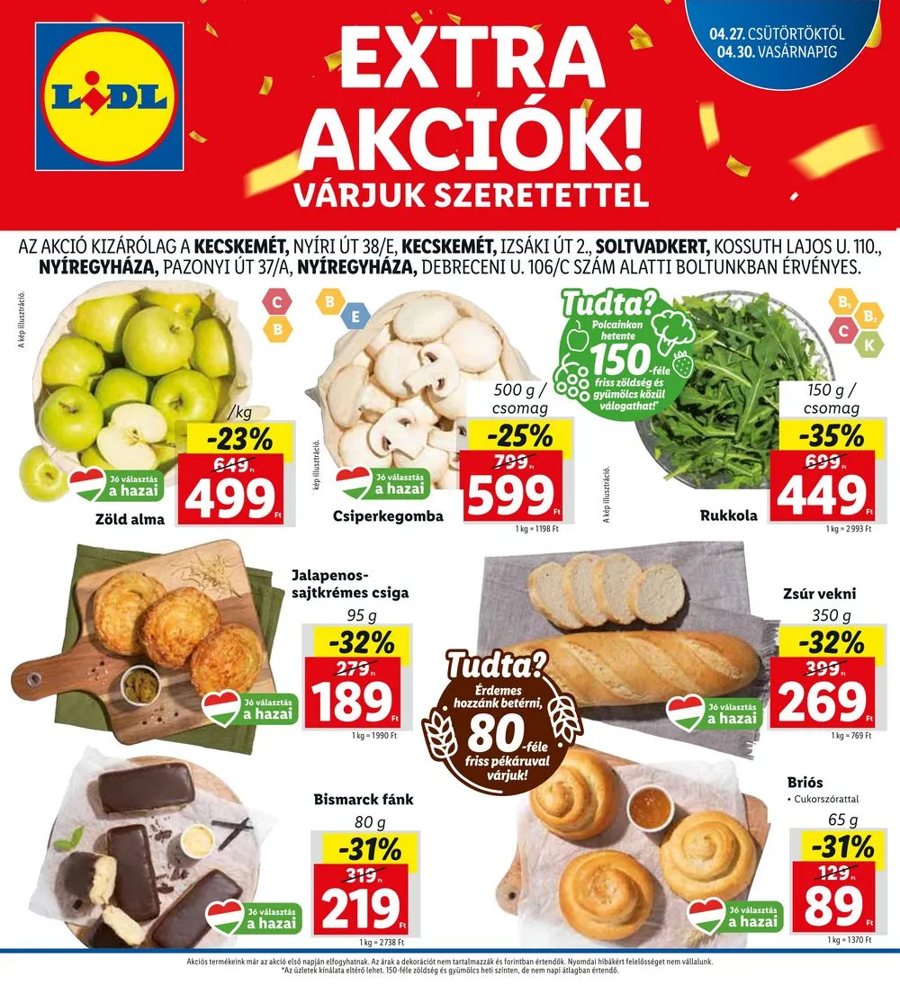 Lidl akciós újság Regionális 04.27–04.30
