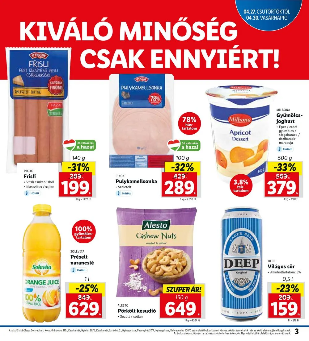 Lidl akciós újság Regionális 04.27–04.30 – 3. oldal