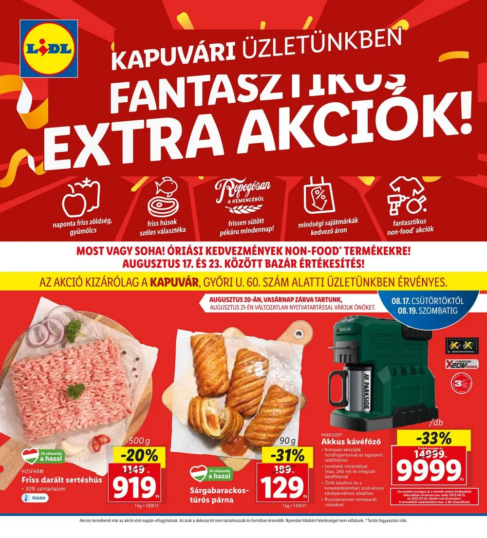 Lidl akciós újság Regionális 08.17–08.19