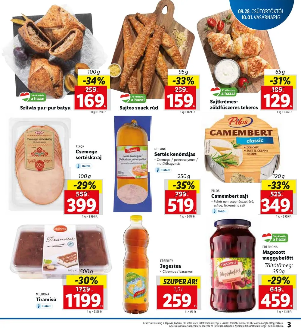 Lidl akciós újság Regionális 09.28–10.01 – 3. oldal