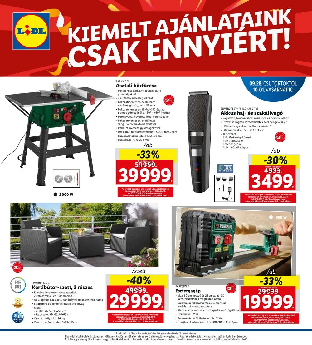 Lidl akciós újság Regionális 09.28–10.01 – 4. oldal