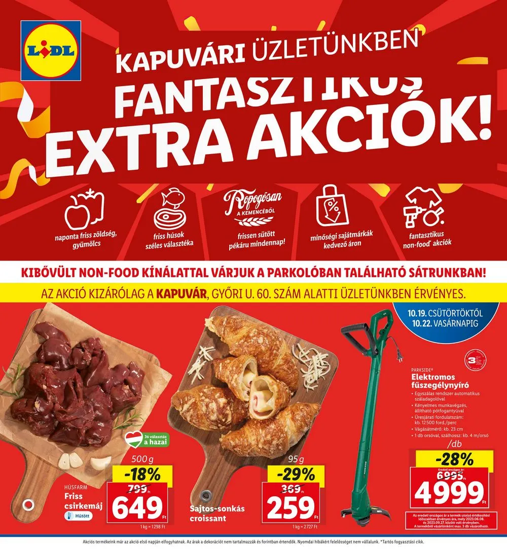Lidl akciós újság Regionális 10.19–10.22