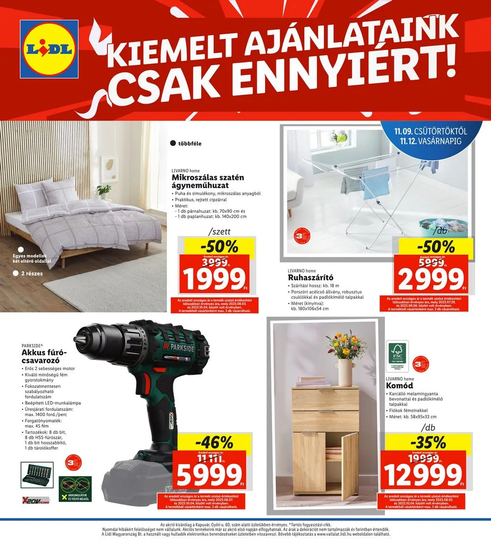 Lidl akciós újság Regionális 11.09–11.12 – 4. oldal