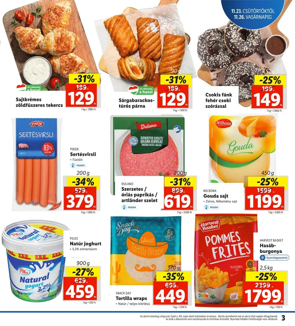 Lidl akciós újság Regionális 11.23–11.26 – 3. oldal